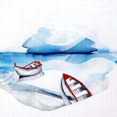 Faith 01, peinture originale contemporaine expressionniste colorée sur bateau
