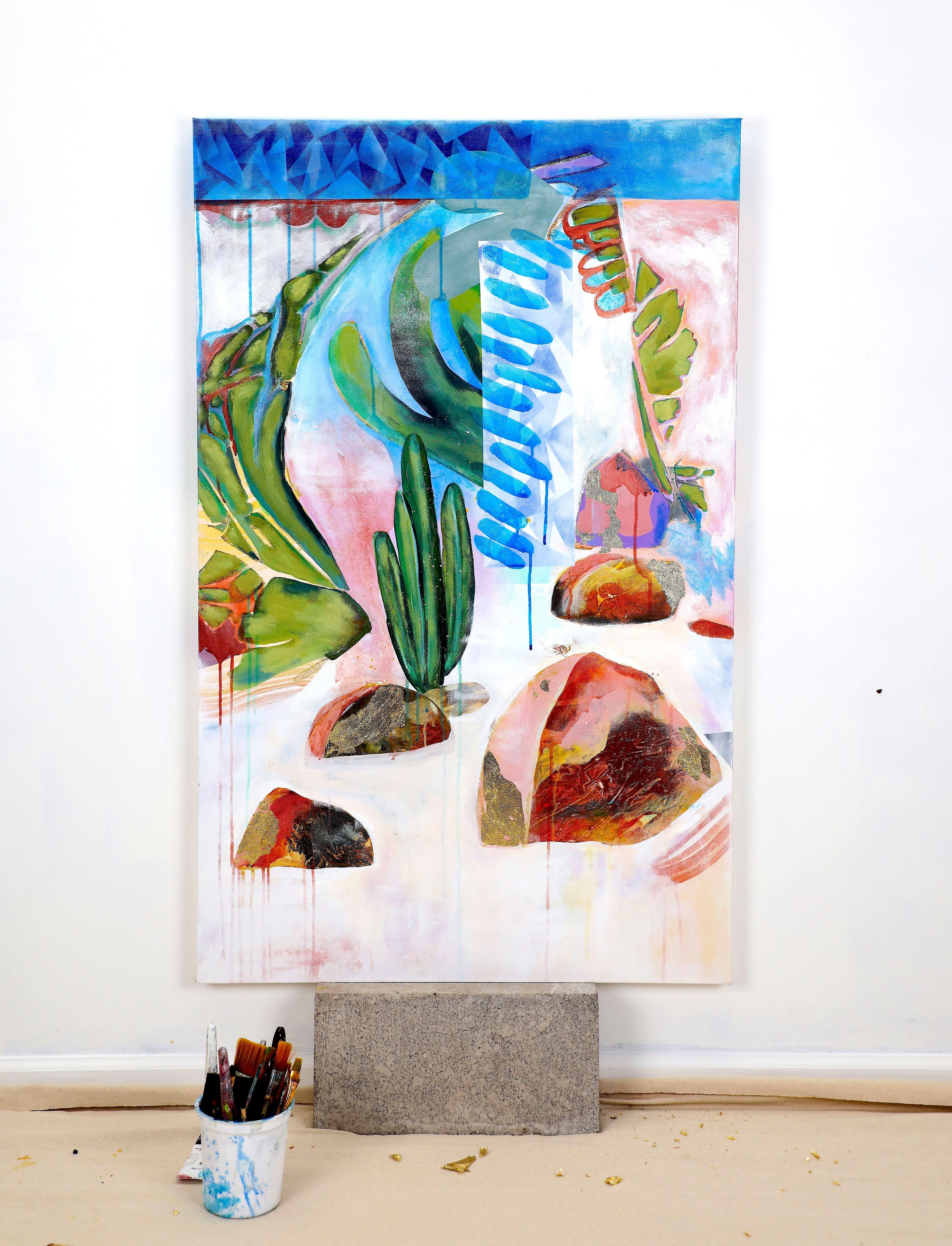 Trouver un chemin, peinture acrylique sur toile - Expressionnisme abstrait Painting par Poonam Choudhary