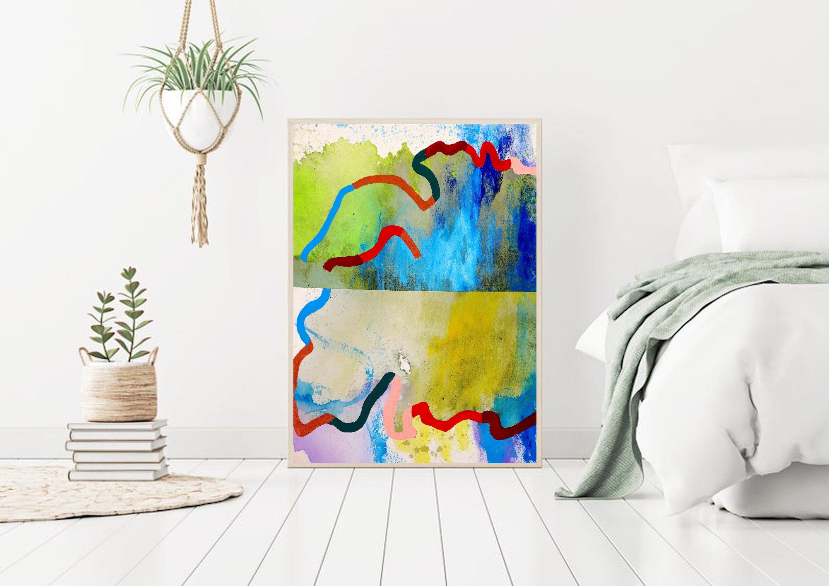 Without our consent - Abstract Expressionist Acrylic Painting For Sale 3