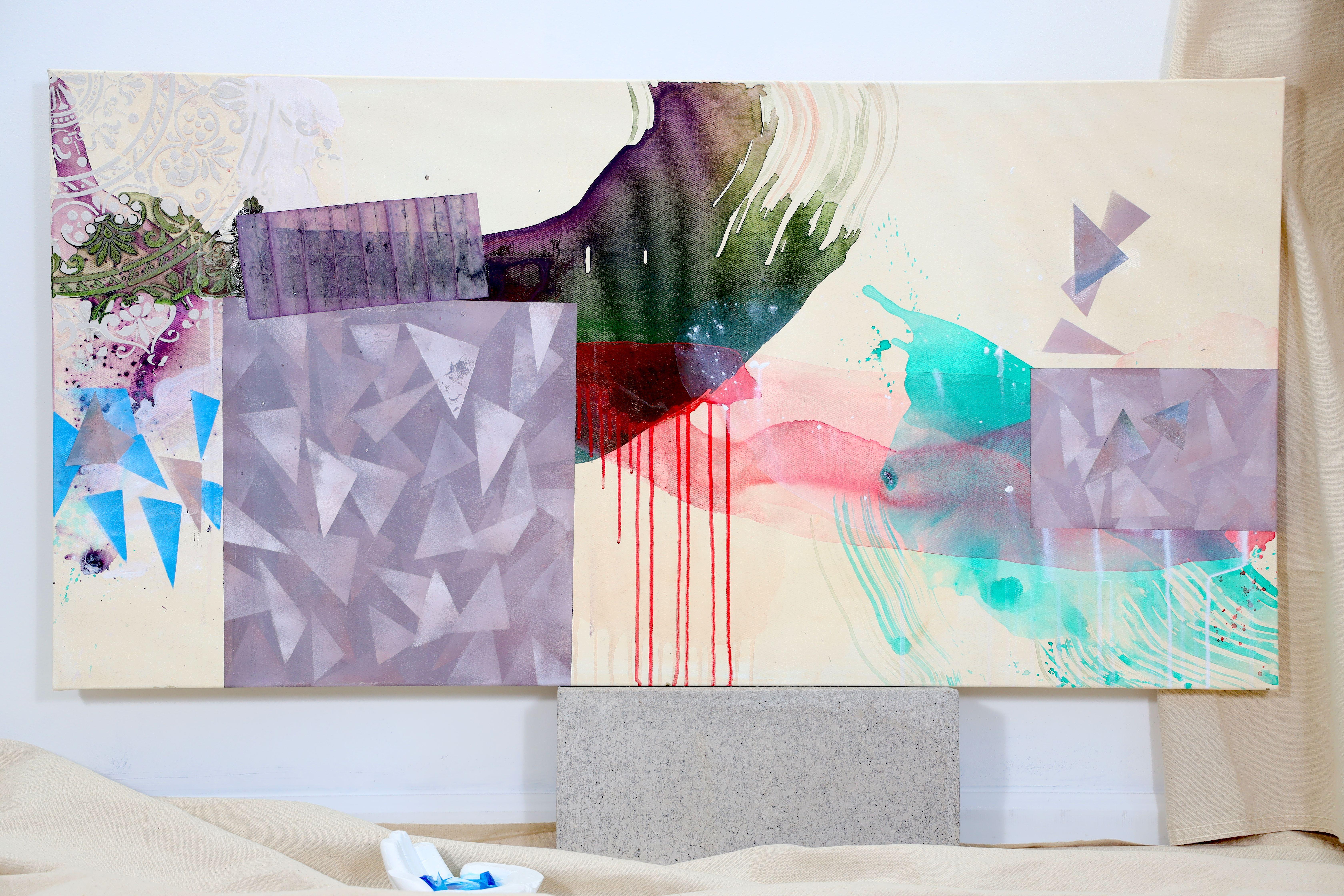 Versuchen Sie nicht, etwas zu zwingen, Gemälde, Acryl auf Leinwand (Abstrakter Expressionismus), Painting, von Poonam choudhary