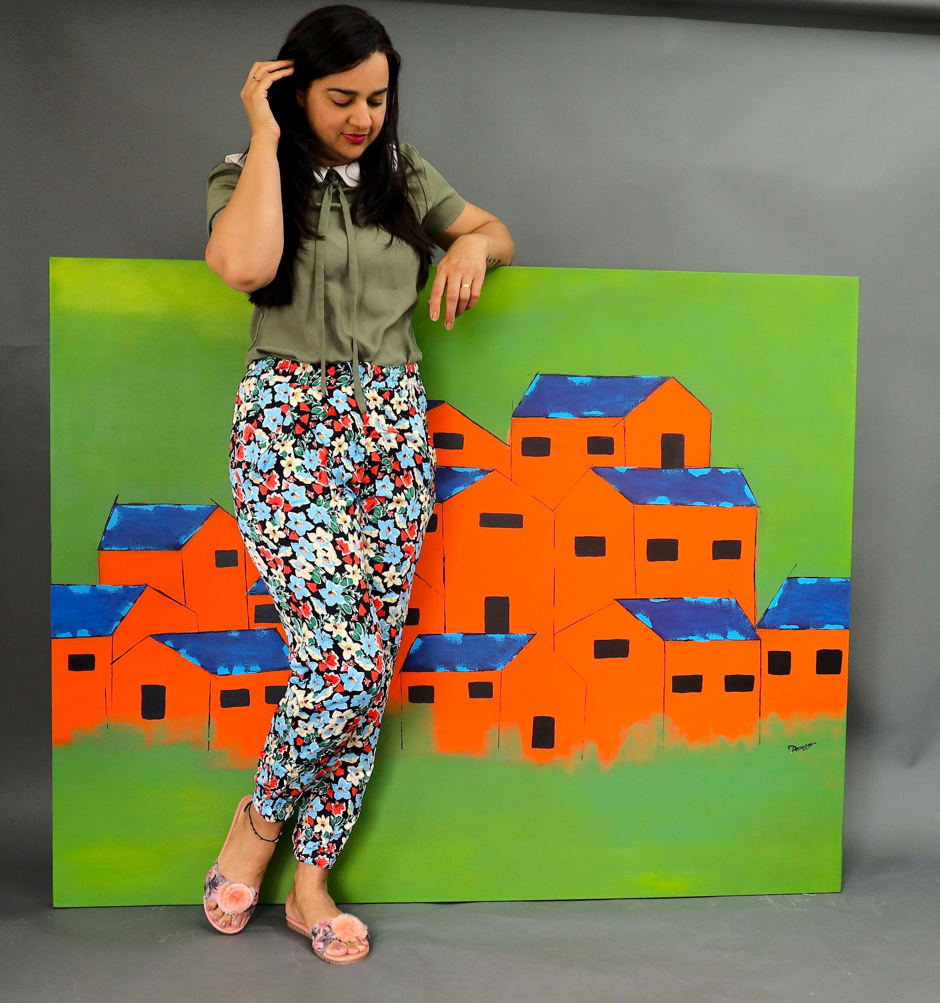 Decken, Gemälde, Acryl auf Leinwand – Painting von Poonam choudhary