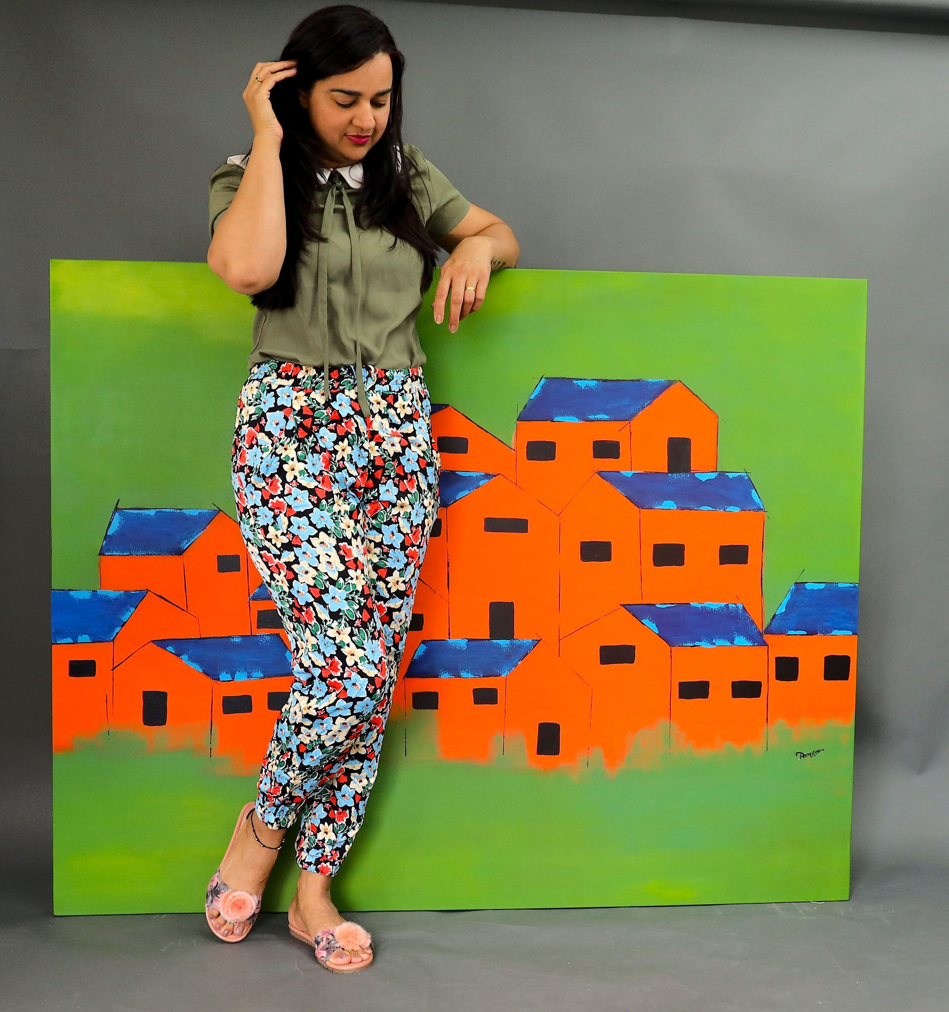Rifugi, Pittura, Acrilico su tela - Painting di Poonam choudhary