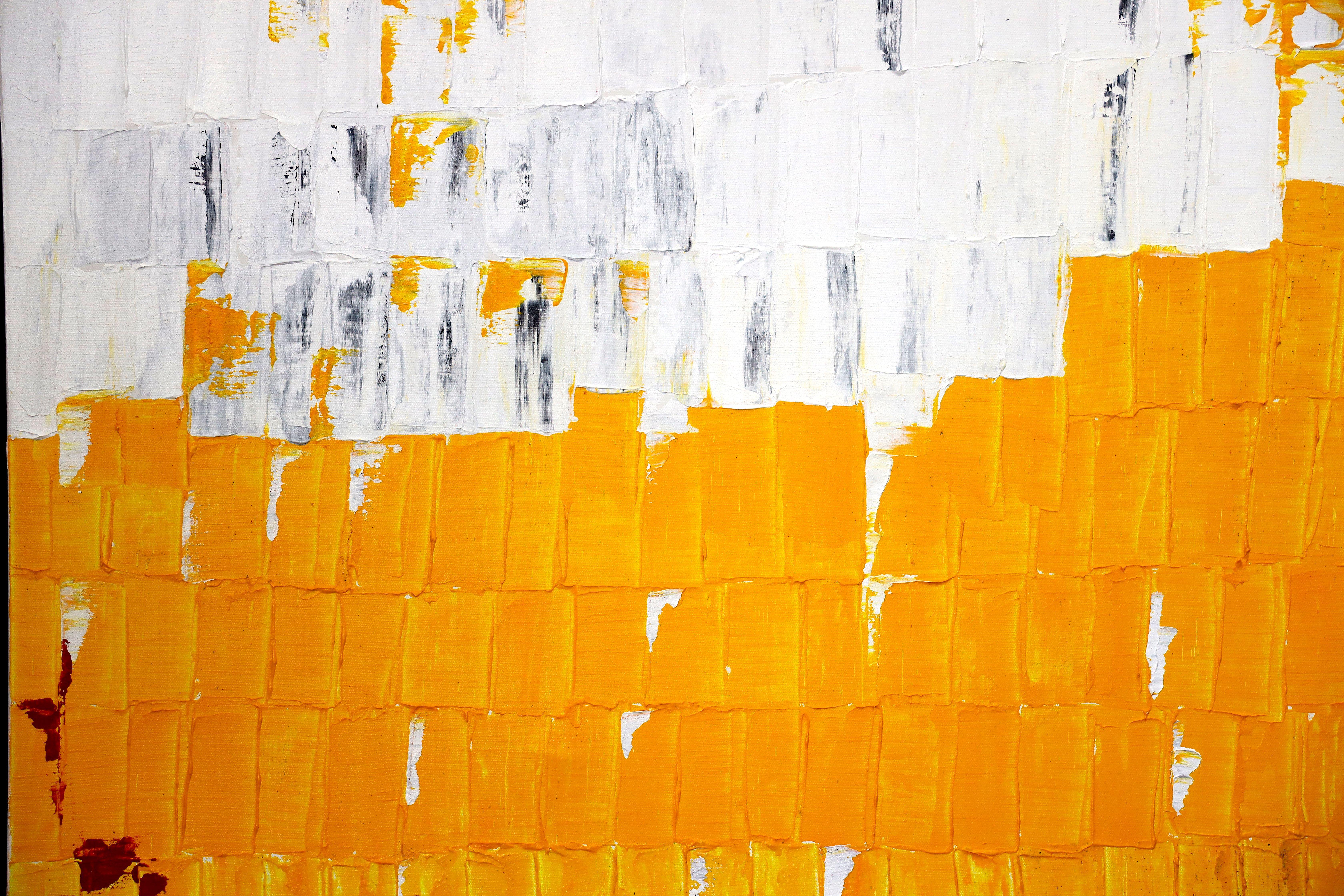 Yellow line 21, Painting, Acrylic on Canvas For Sale 3