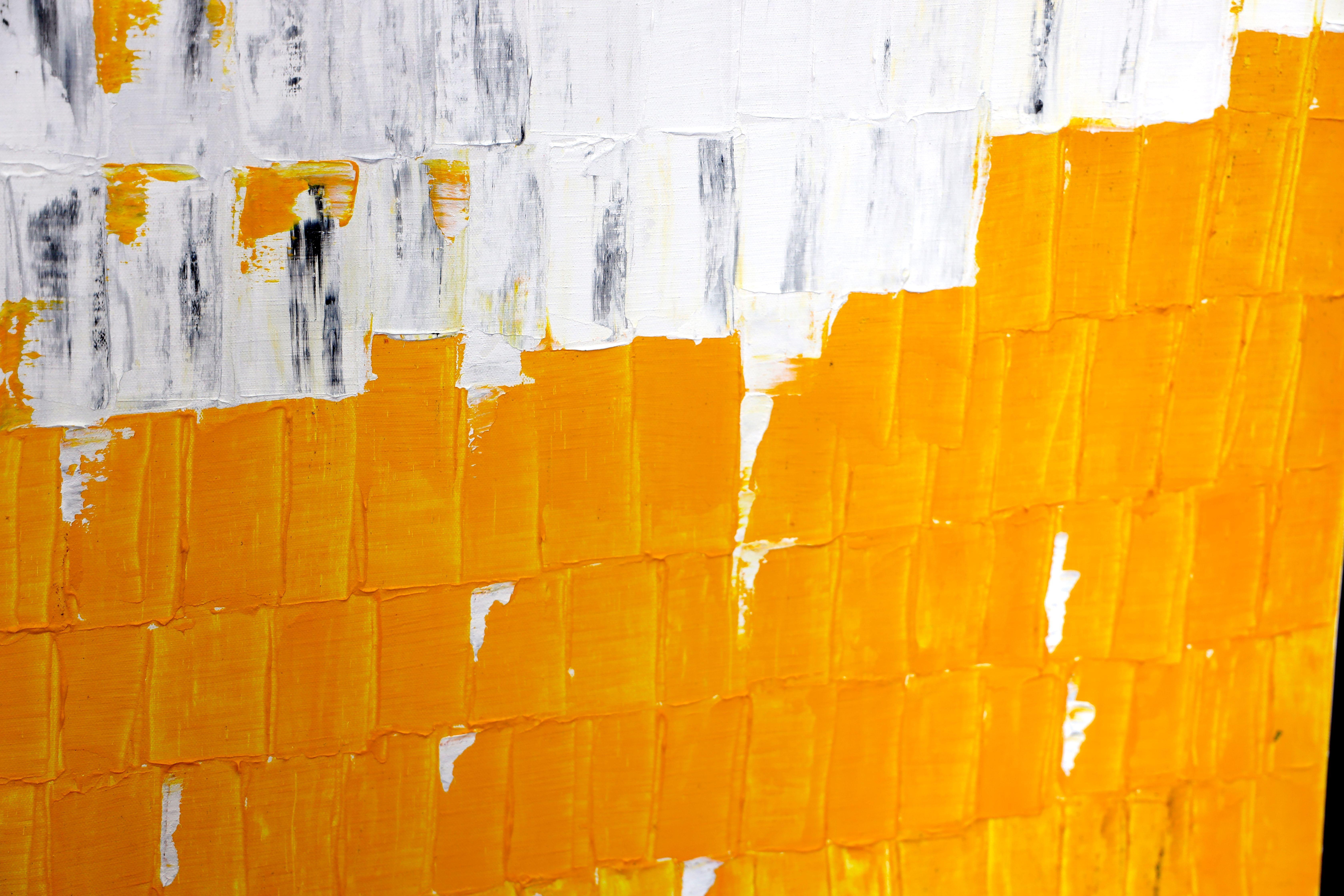 Yellow line 21, Painting, Acrylic on Canvas For Sale 4