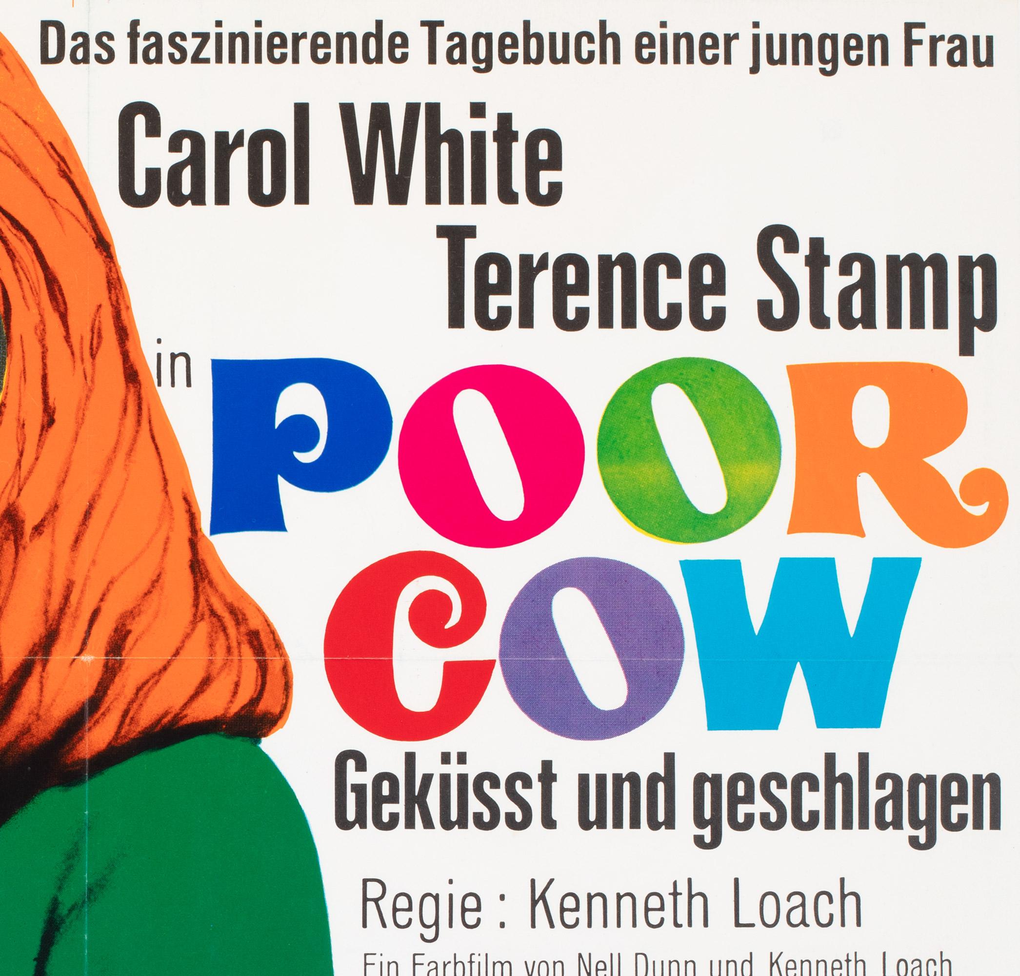 Poor Cow 1968 German Film Movie Poster, Fritz Fischer In Good Condition For Sale In Bath, Somerset