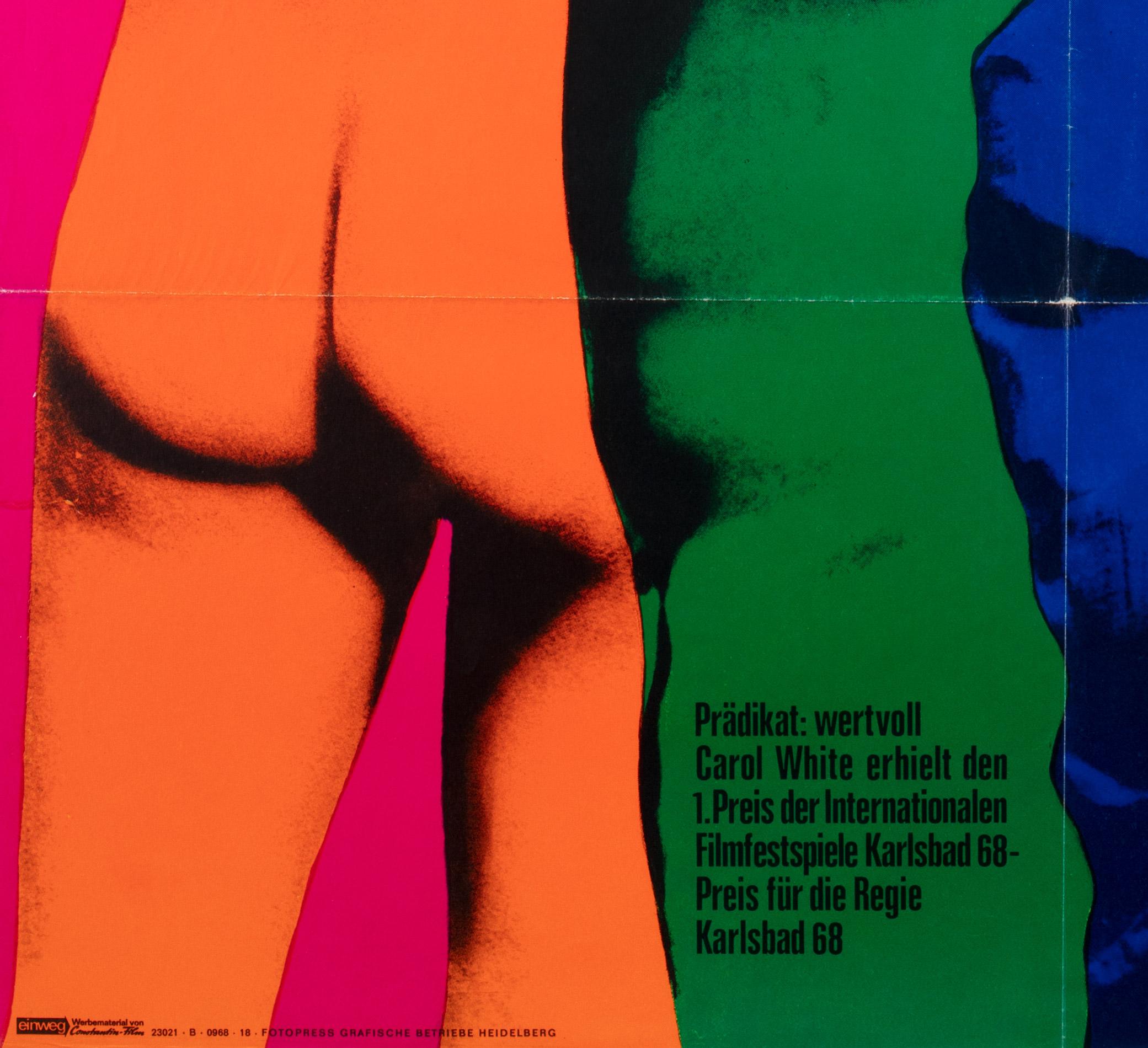 Affiche allemande du film La Brute vache, Fritz Fischer, 1968 en vente 1