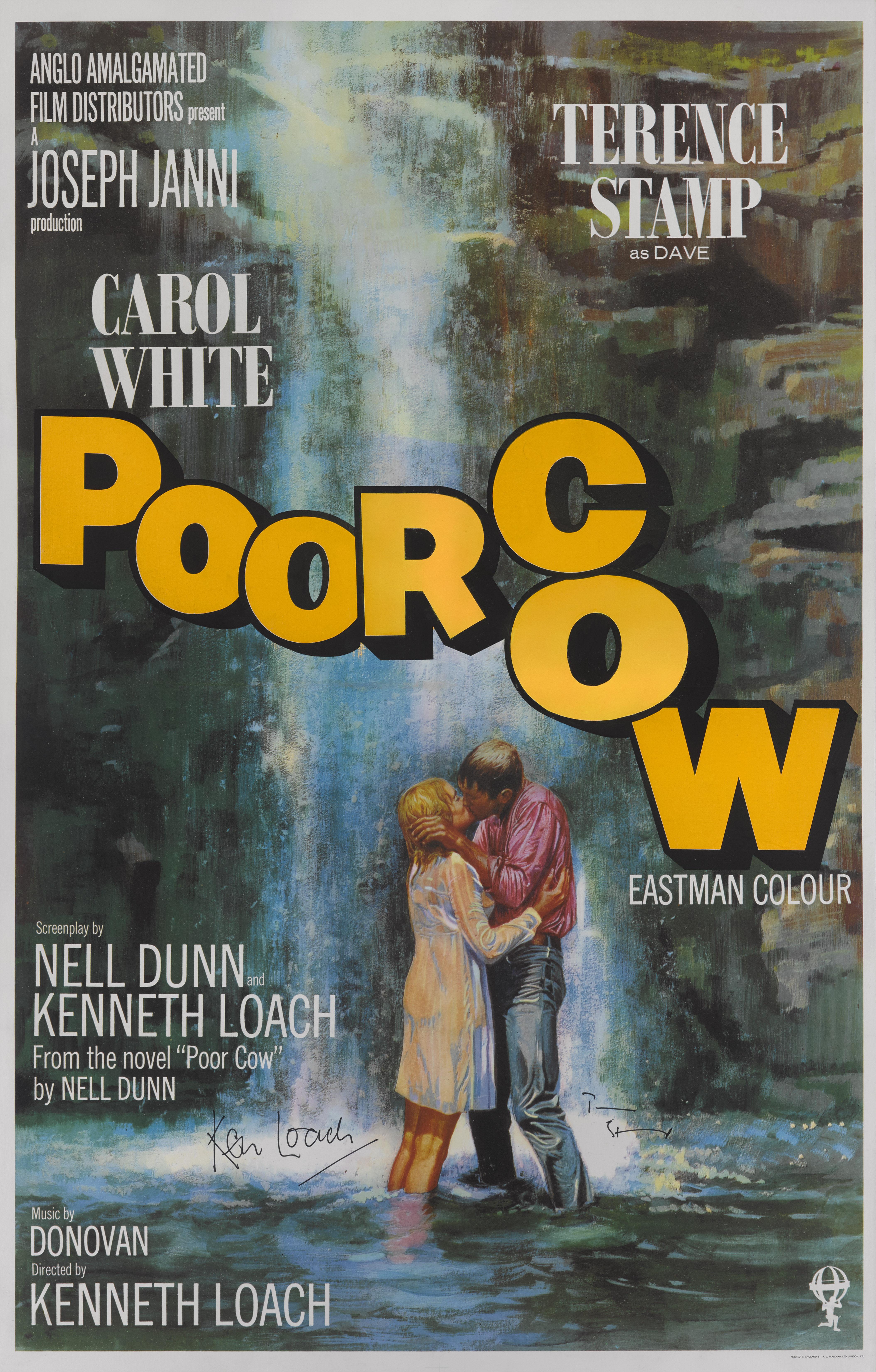 Original British film poster for the 1967 British film directed by Ken Loach, and was his first feature film. It stars Terence Stamp, Carol White, and John Bindon. It is set in London, and is about a young woman who has made some bad life choices,
