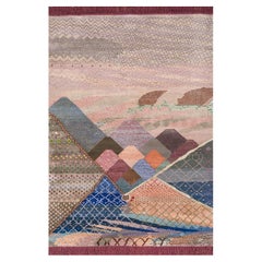 One of a Kind Poora Bas Apna Rug, Knotted, Wool, Bamboo Silk, 120x180cm