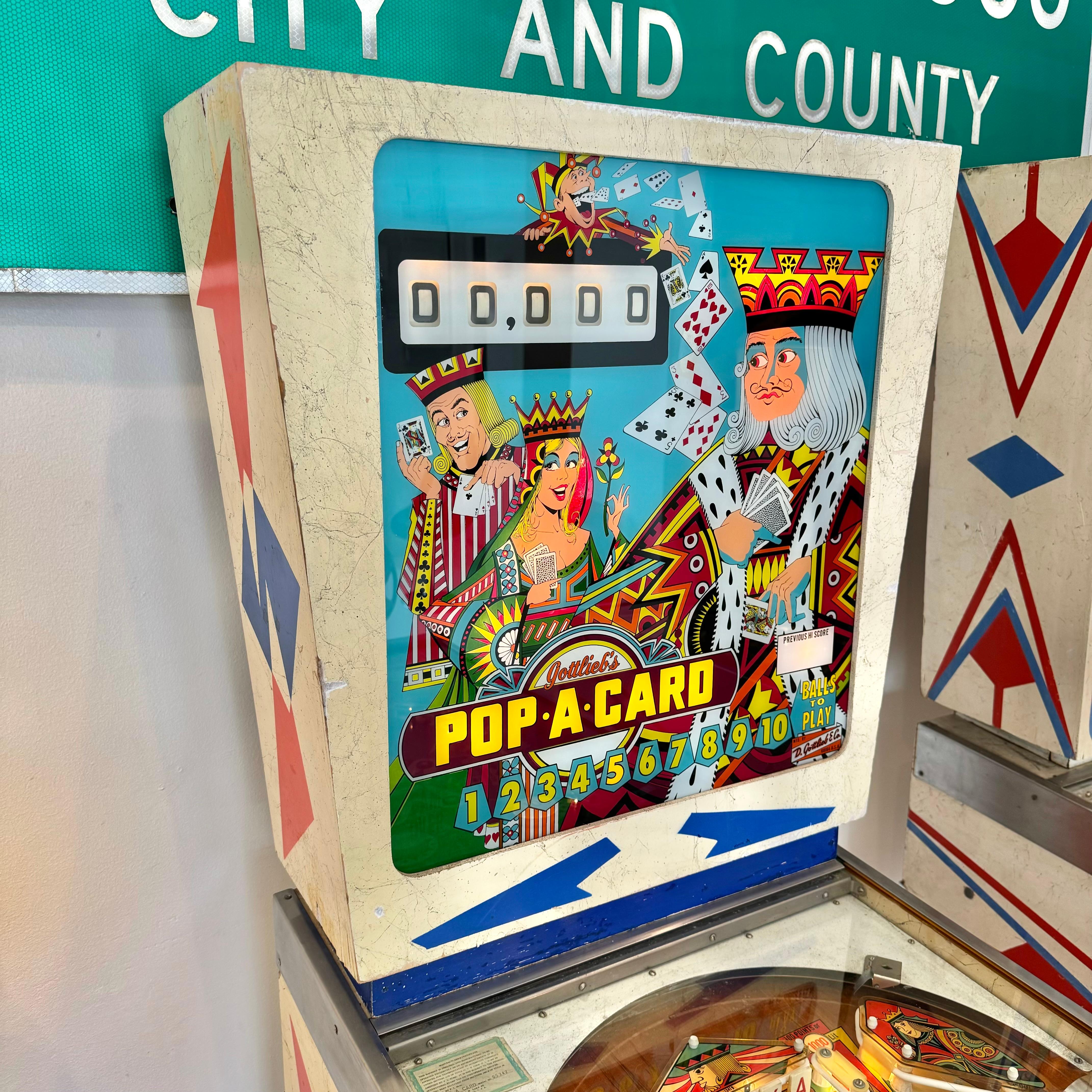 American Pop-A-Card Pinball Arcade Game, 1972 USA