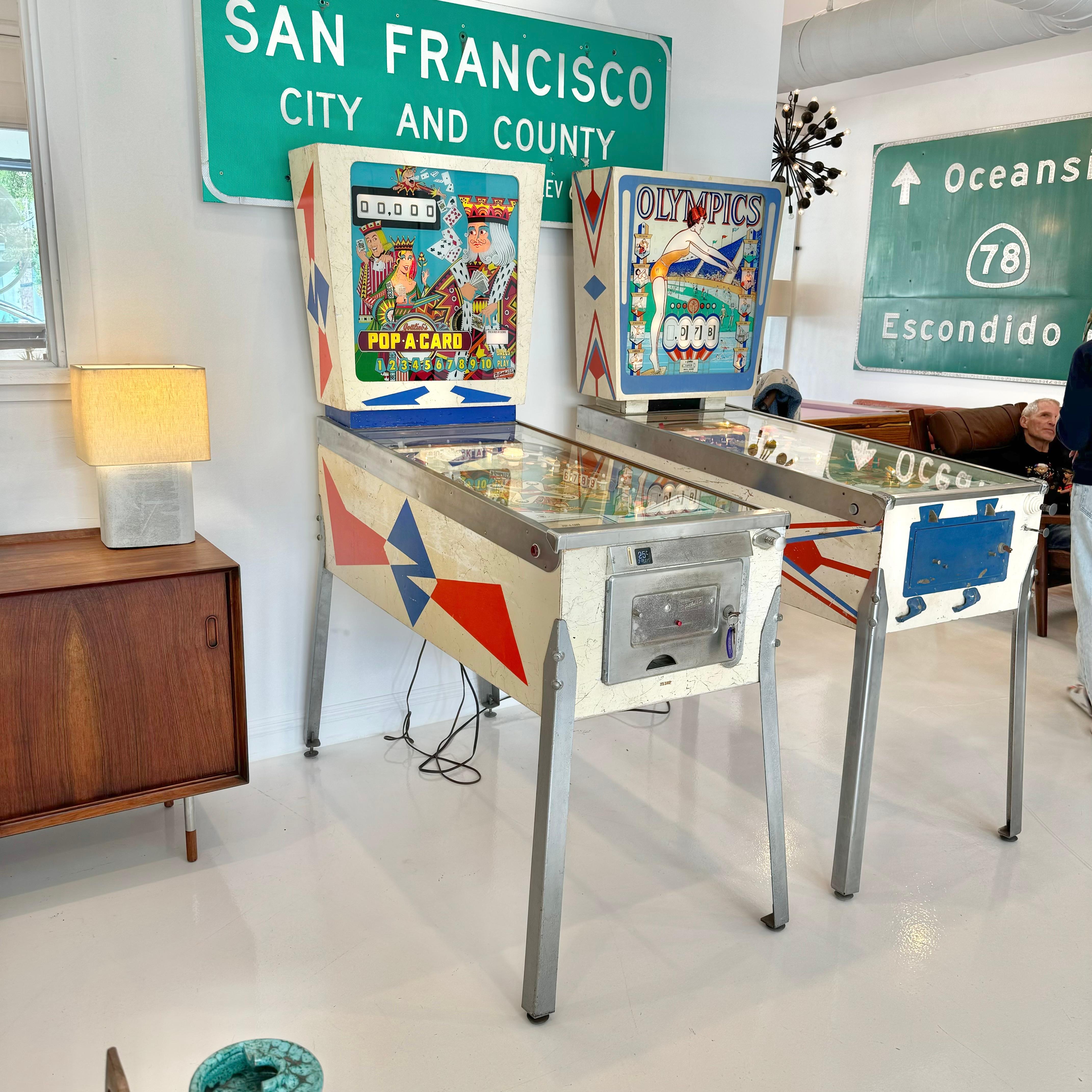 Hand-Painted Pop-A-Card Pinball Arcade Game, 1972 USA