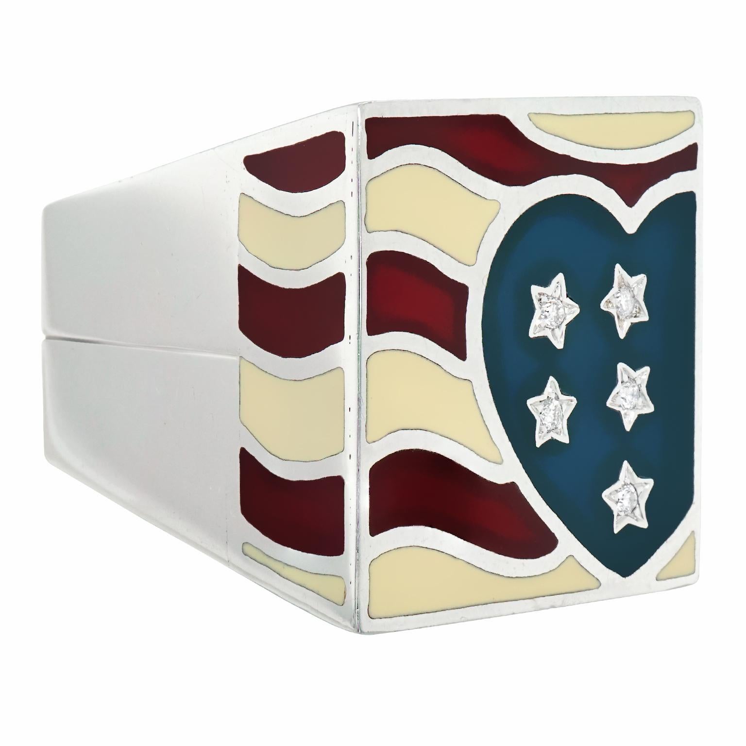 Modernist Pop Art American Flag Ring by La Nouvelle Bague