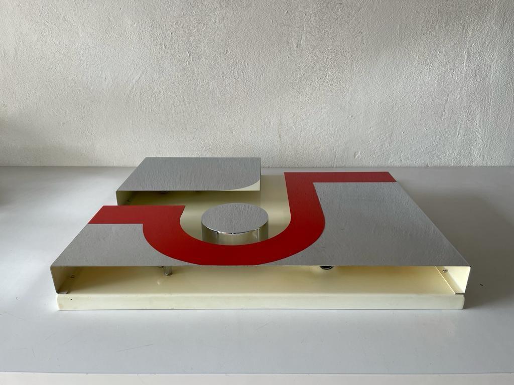 Chrome Lampe murale Pop Art Bauhaus Design XL, années 1970, Italie en vente