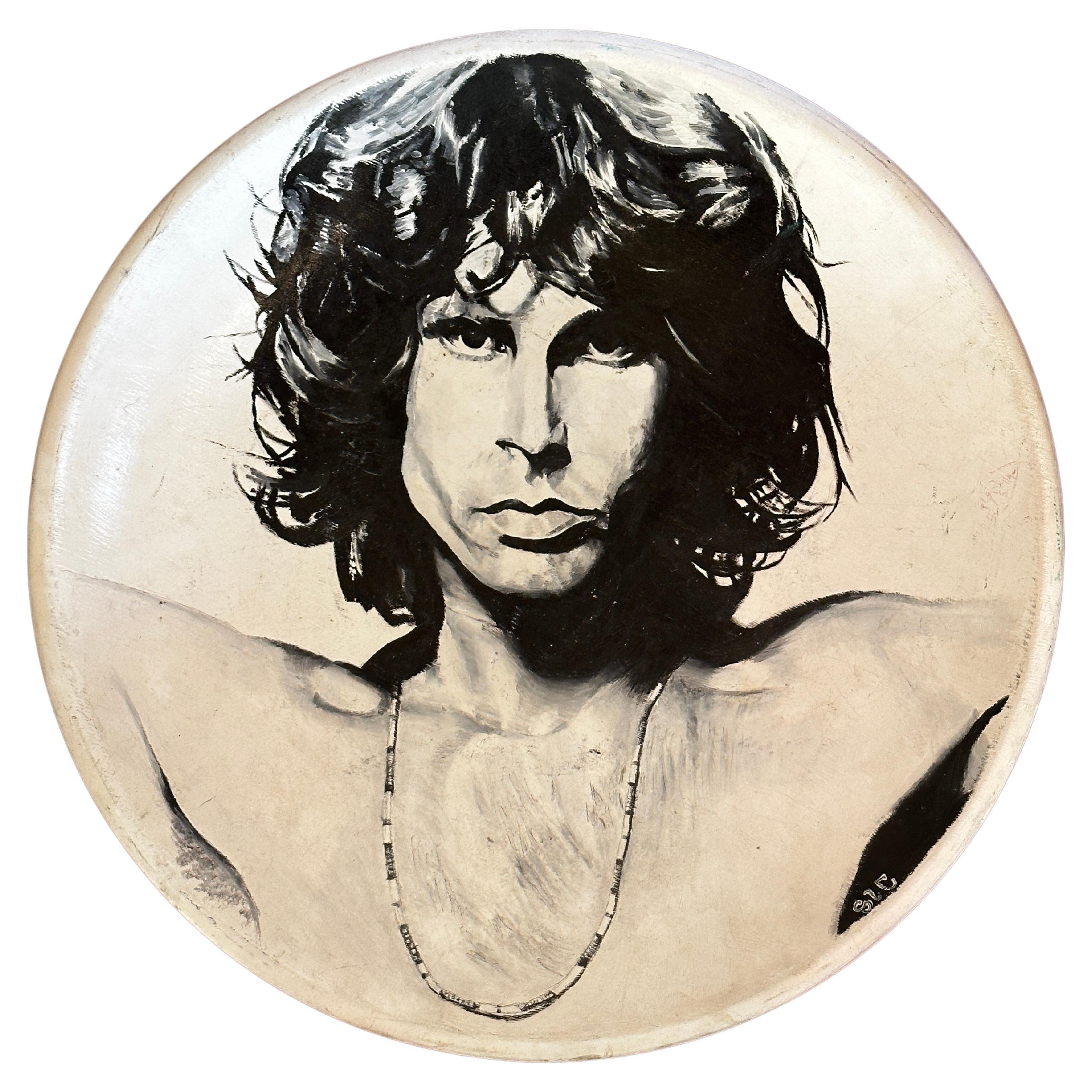 Pop Art Schwarz-Weiß große Collector Platte von Jim Morrison  im Angebot