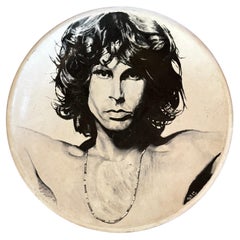 Placa grande de coleccionista Pop Art en blanco y negro de Jim Morrison 
