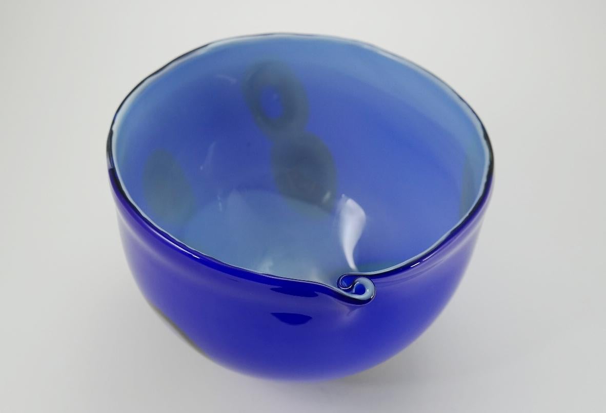 Mid-Century Modern Pop Art Blown Glass Bowl Centerpiece
