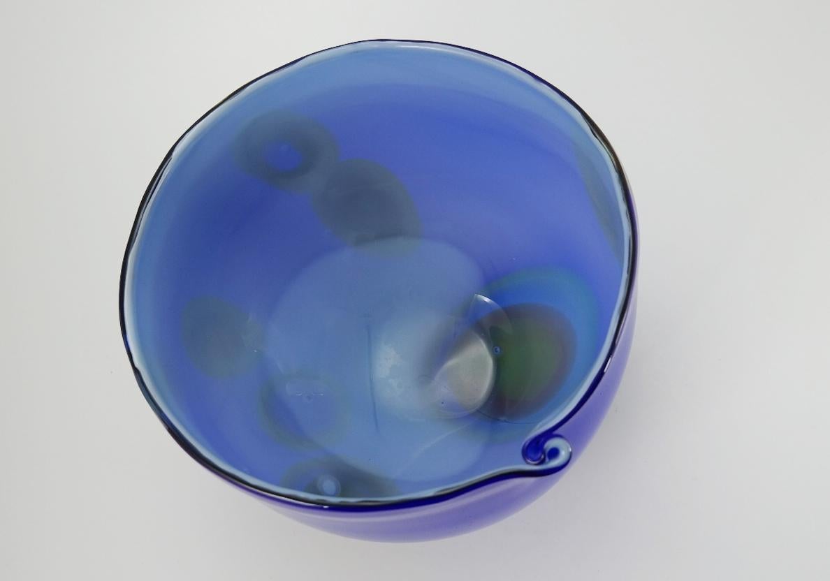 Italian Pop Art Blown Glass Bowl Centerpiece