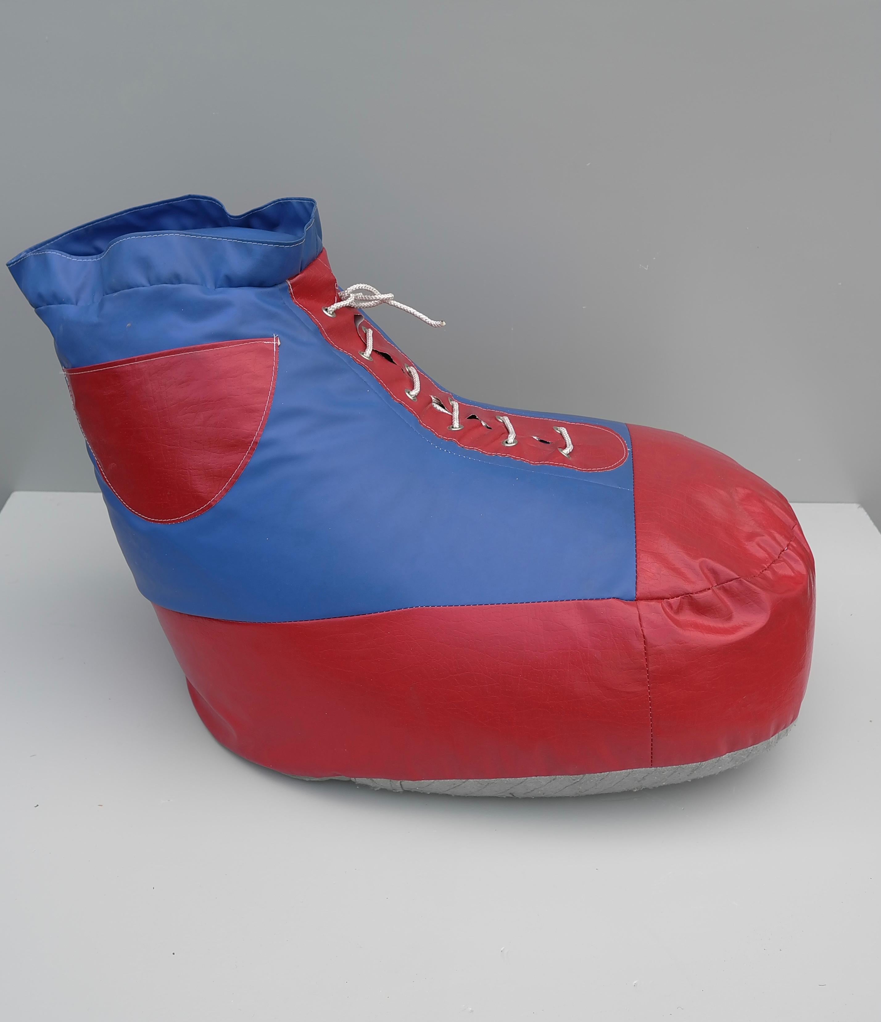 Swiss Pop Art Boxing Shoe Mid-Century Pouf, Ottoman, 1970s, Switzerland For Sale