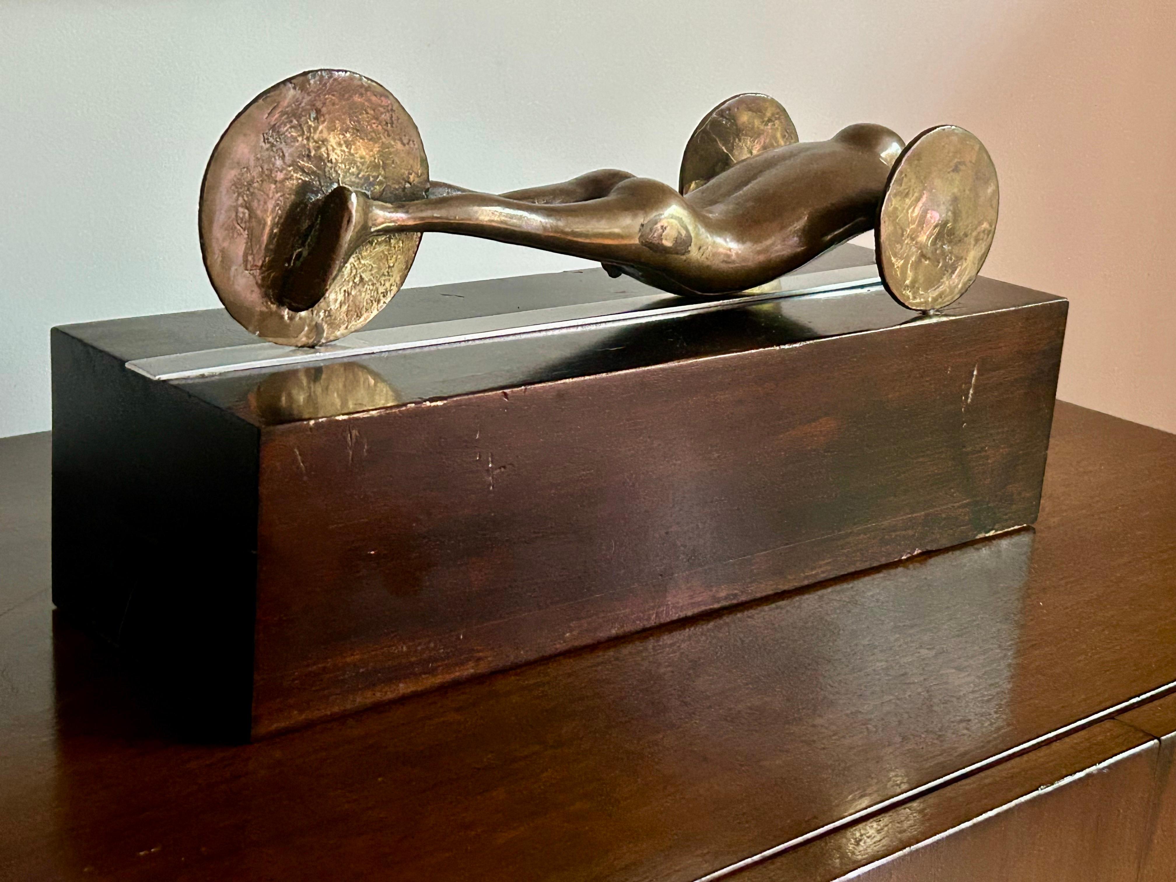 Cast Pop Art Bronze Auto-Man Sculpture after Trova For Sale