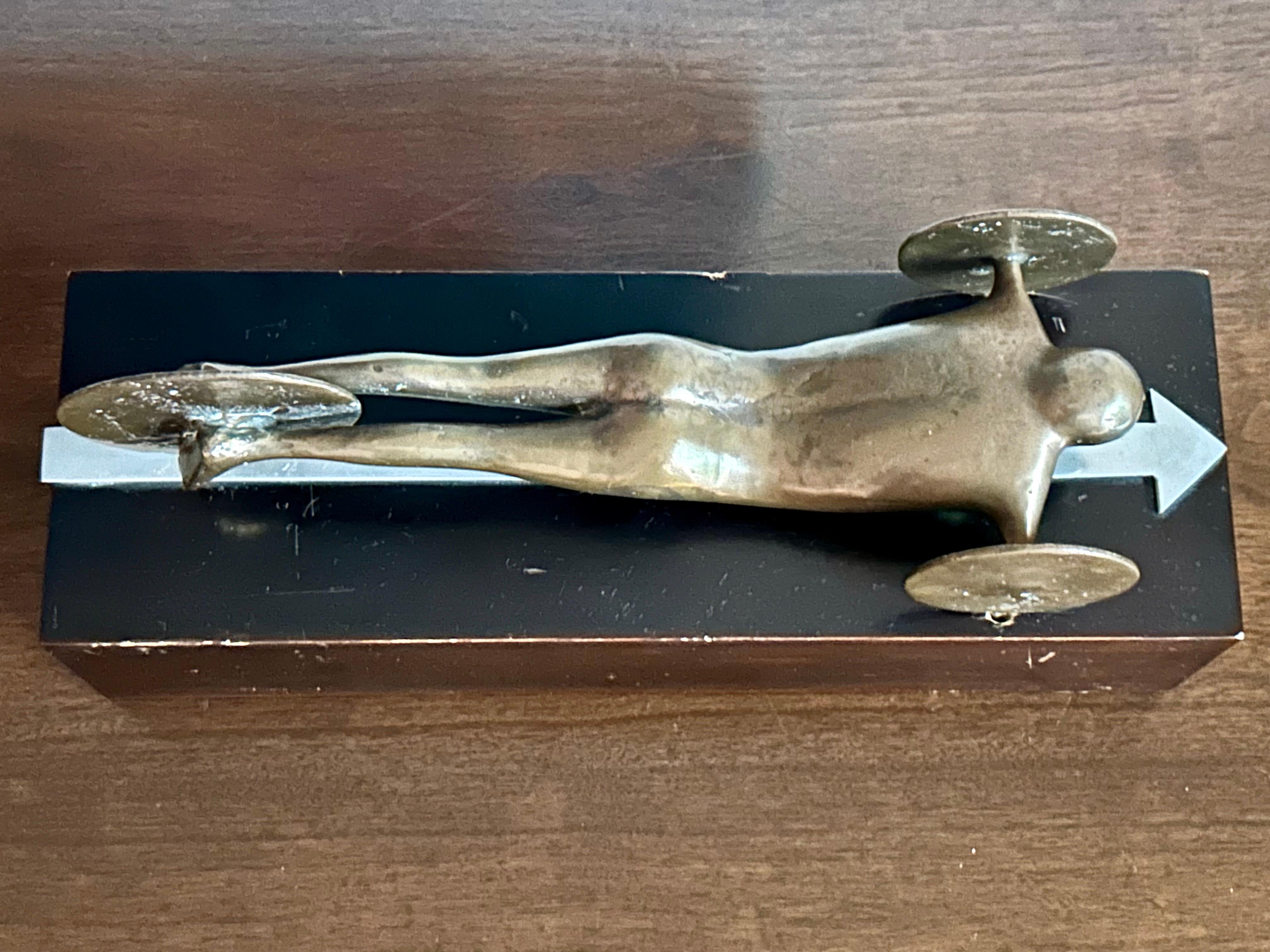 Pop Art Bronze Auto-Man Sculpture after Trova In Good Condition For Sale In Los Angeles, CA