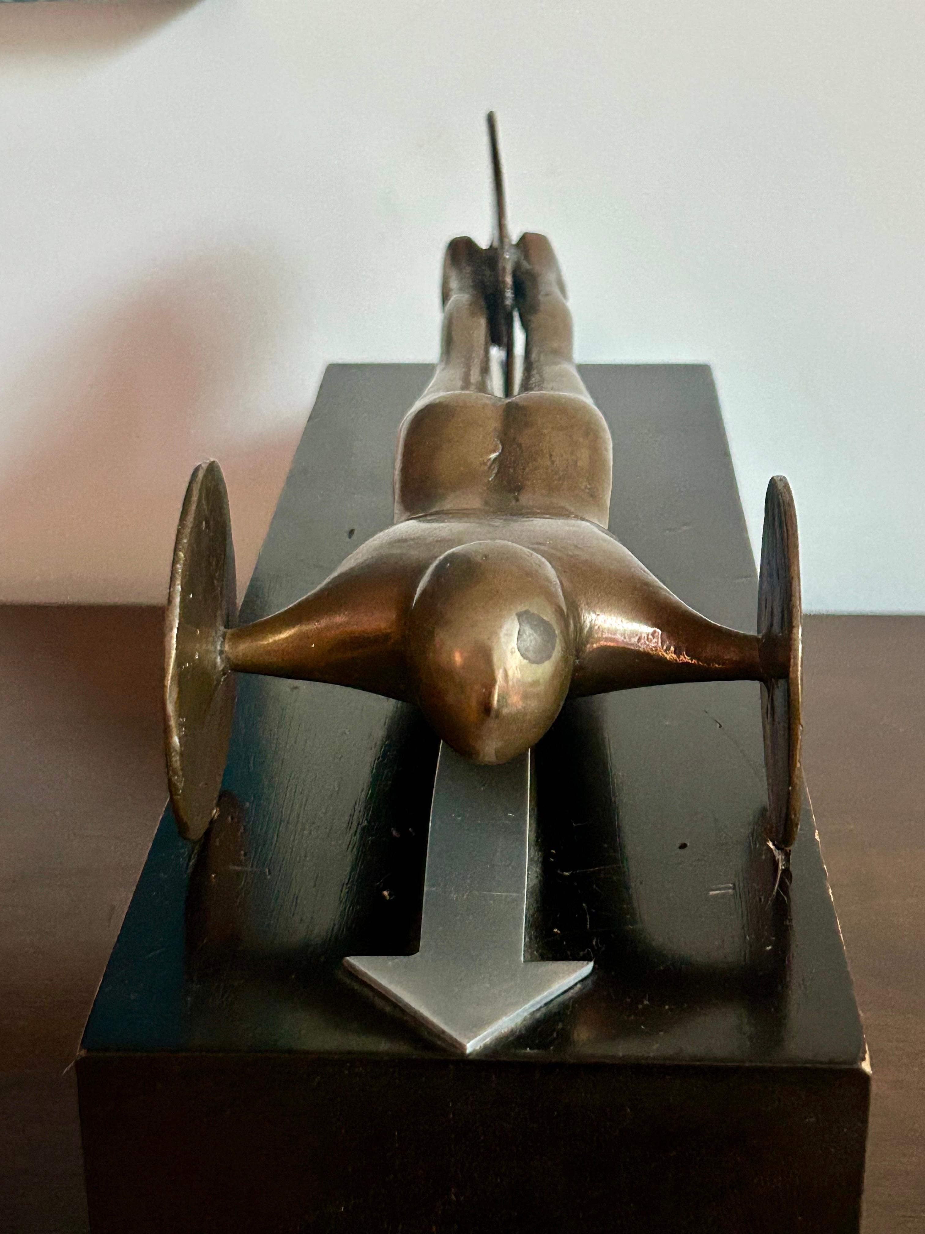 20th Century Pop Art Bronze Auto-Man Sculpture after Trova For Sale