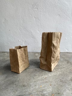 Pop Art brown bag porcelain vases