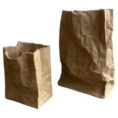 Pop Art brown bag porcelain vases