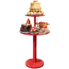 Vintage Pop Art Cake & Candy Mixed Media Mid-Century Post-Modern Sculpture Red Pedestal