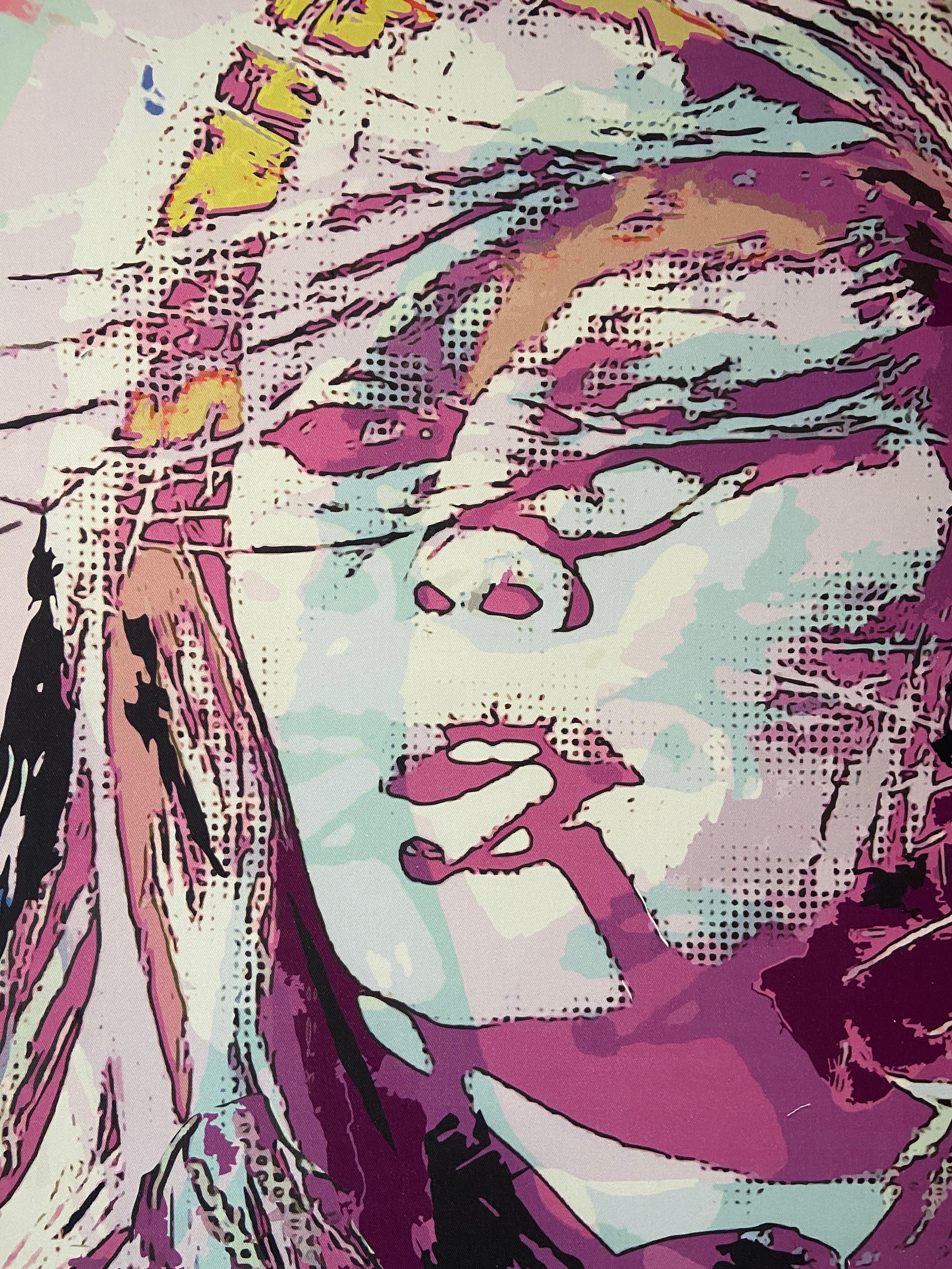 Pop Art Canvas Brigitte Bardot Painting Marize Koerich In New Condition For Sale In Studio City, CA