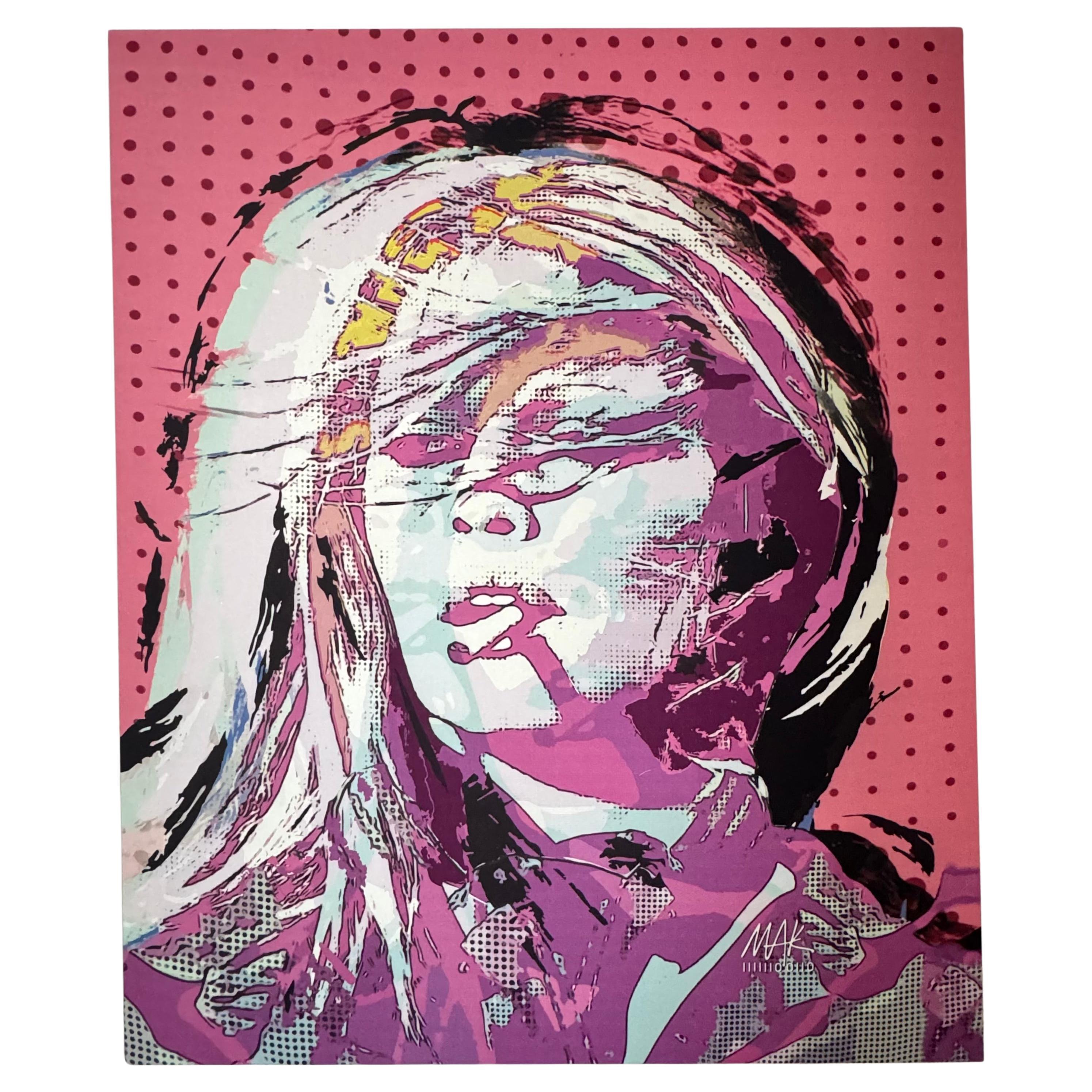 Pop Art Canvas Brigitte Bardot Painting Marize Koerich For Sale