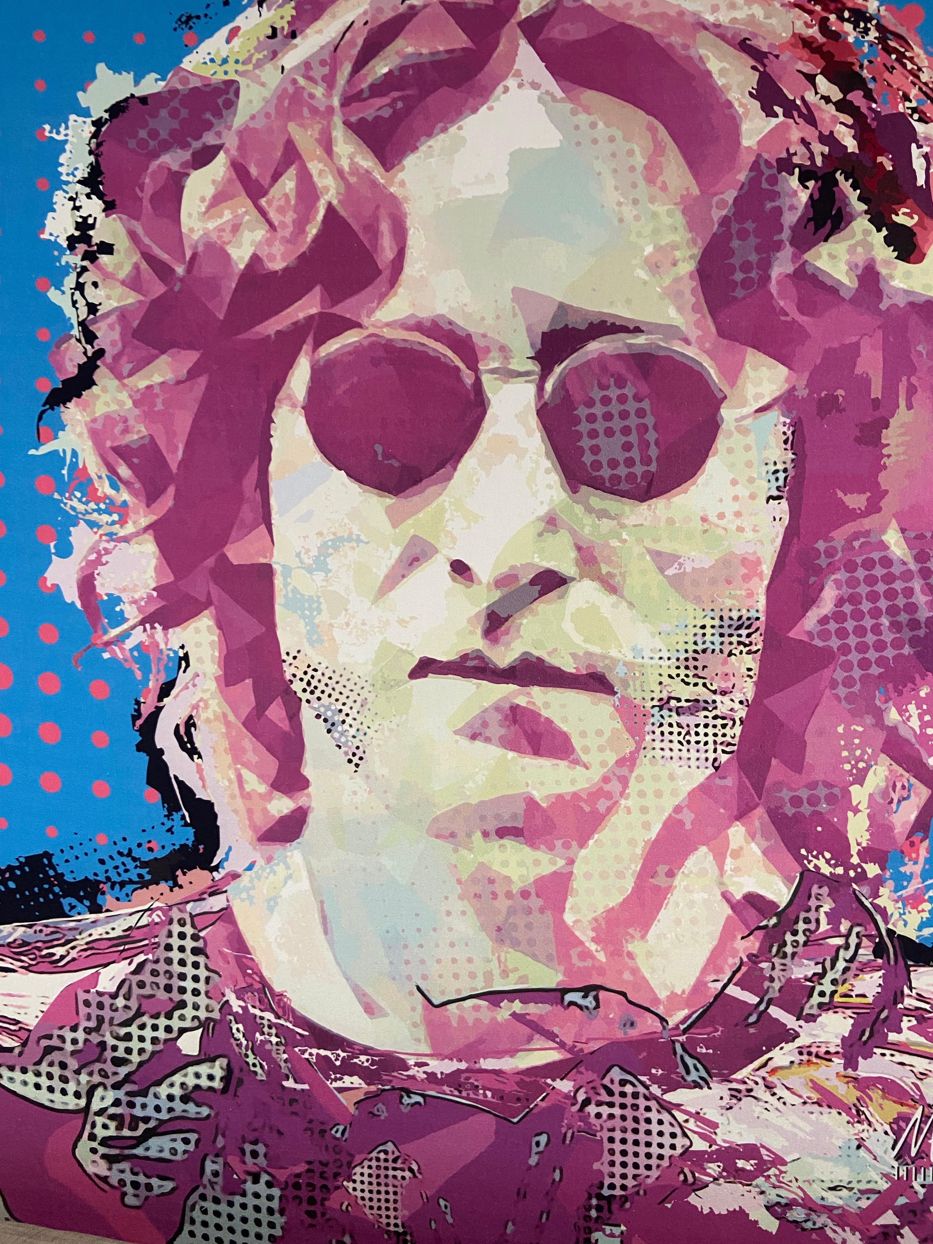 Art Deco Pop Art Canvas John Lennon Painting Marize Koerich For Sale
