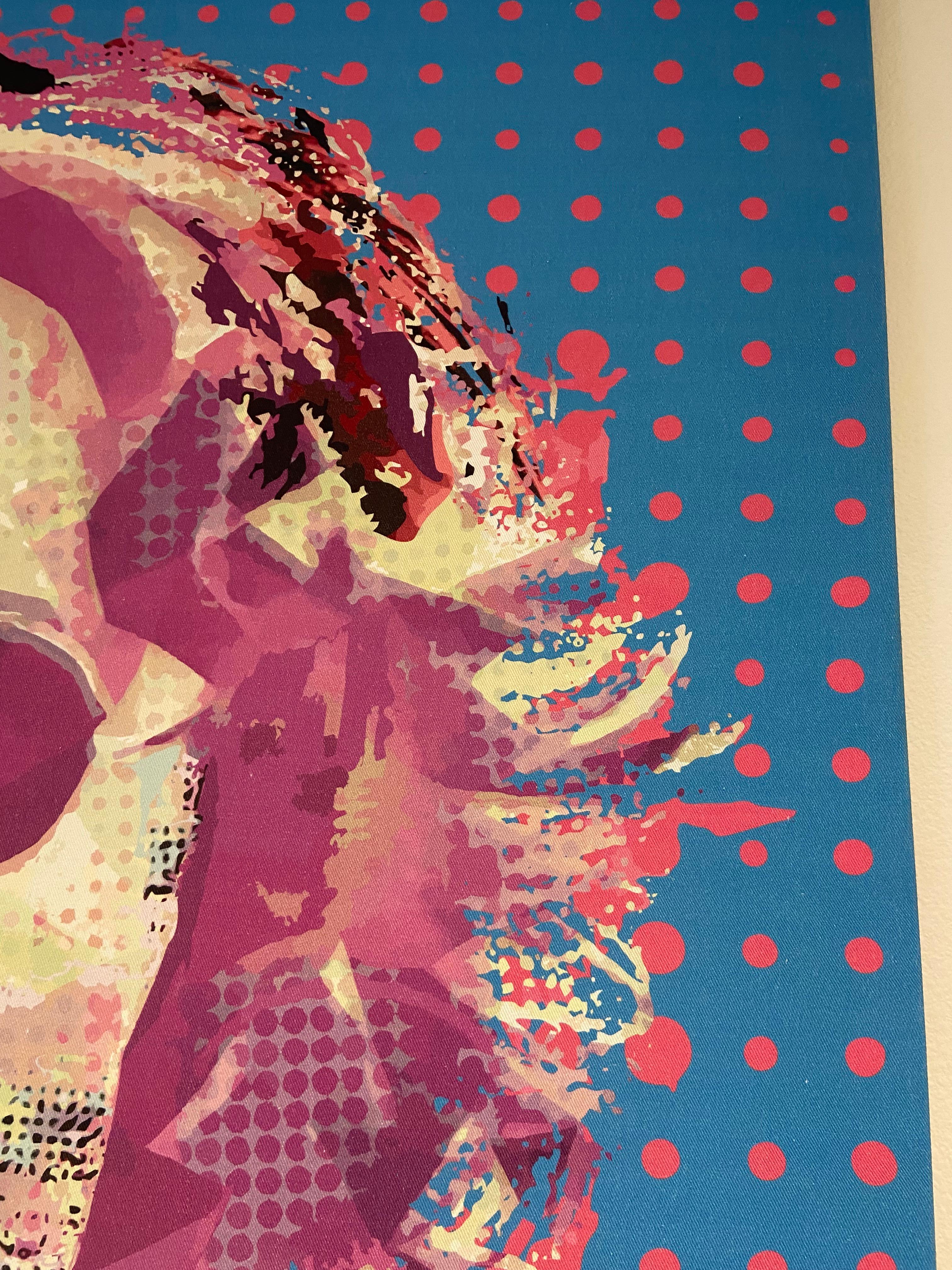 Women's or Men's Pop Art Canvas John Lennon Painting Marize Koerich For Sale