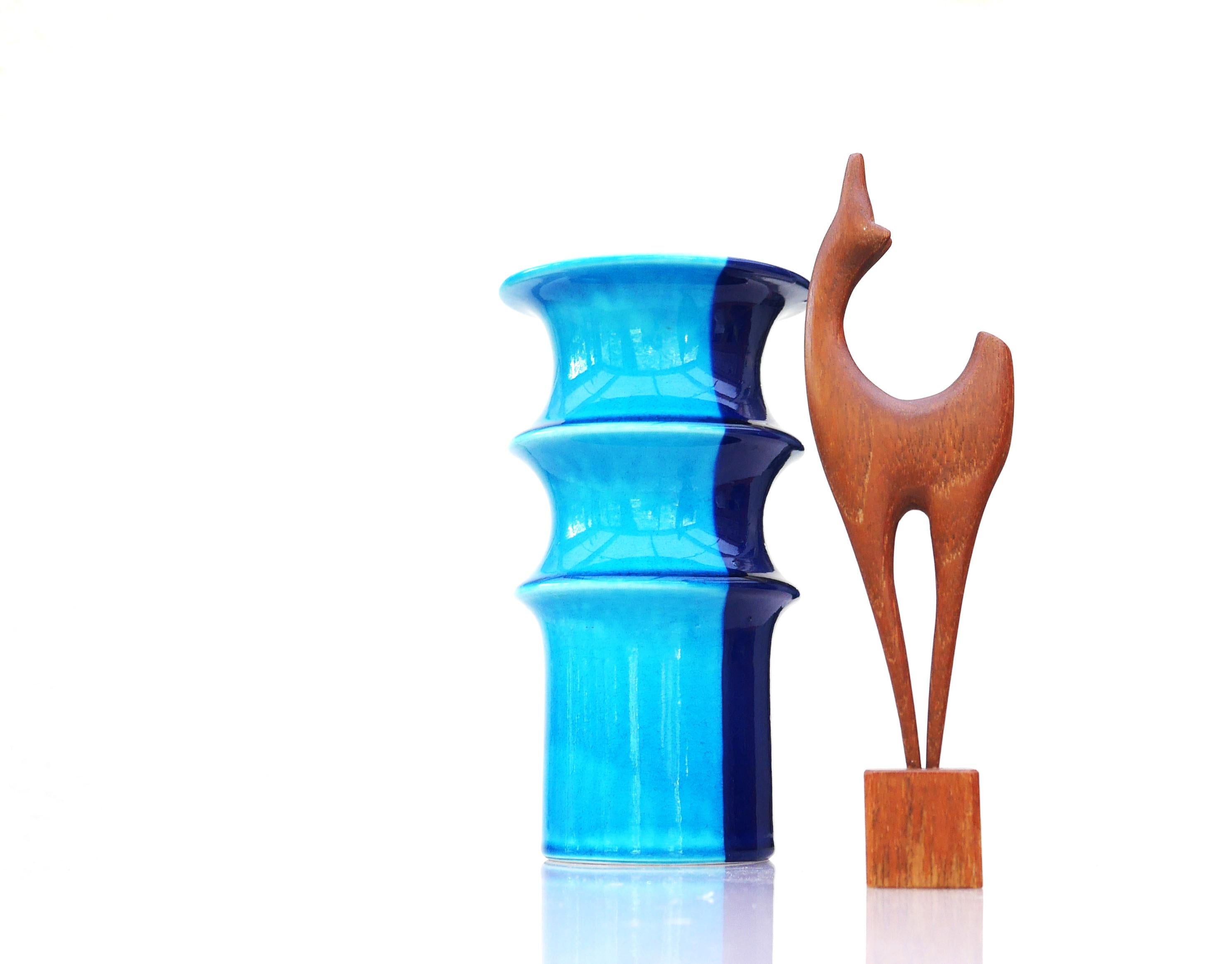 Hand-Crafted POP art ceramic vase by Inger Persson for Rörstrand, Sweden For Sale
