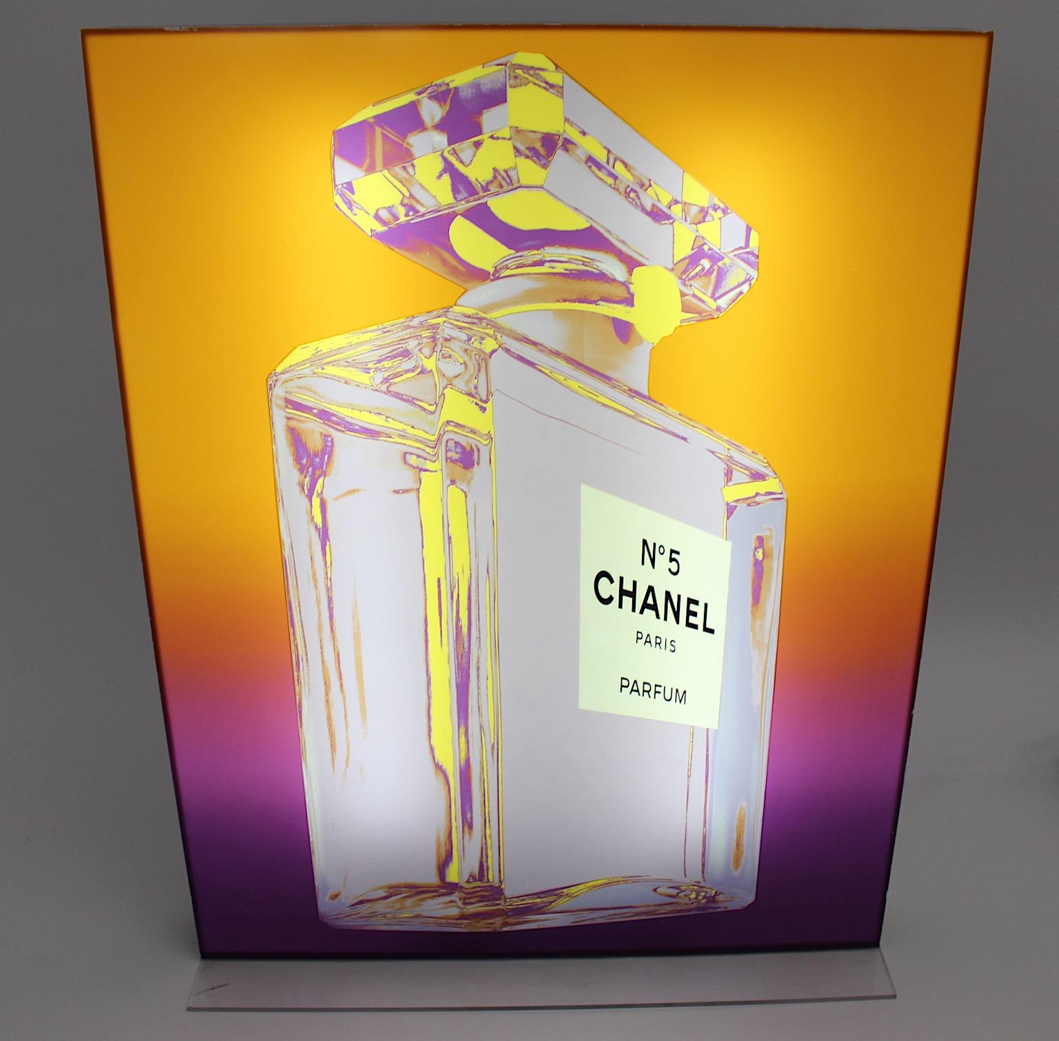 Modern Pop Art Chanel No. 5 Vintage Advertising Lighting Display after Andy Warhol 1999 For Sale