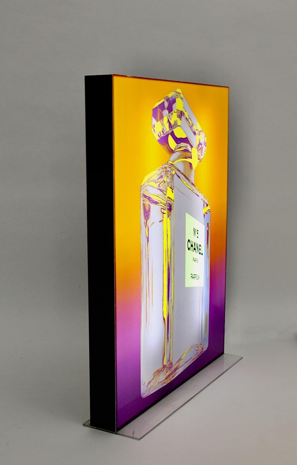 Pop Art Chanel No. 5 Vintage Advertising Lighting Display after Andy Warhol 1999 In Good Condition For Sale In Vienna, AT