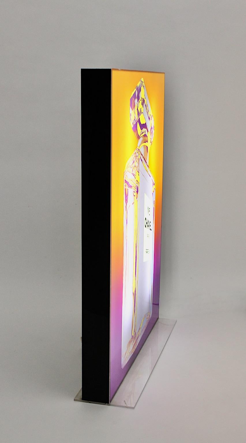 Acrylic Pop Art Chanel No. 5 Vintage Advertising Lighting Display after Andy Warhol 1999 For Sale