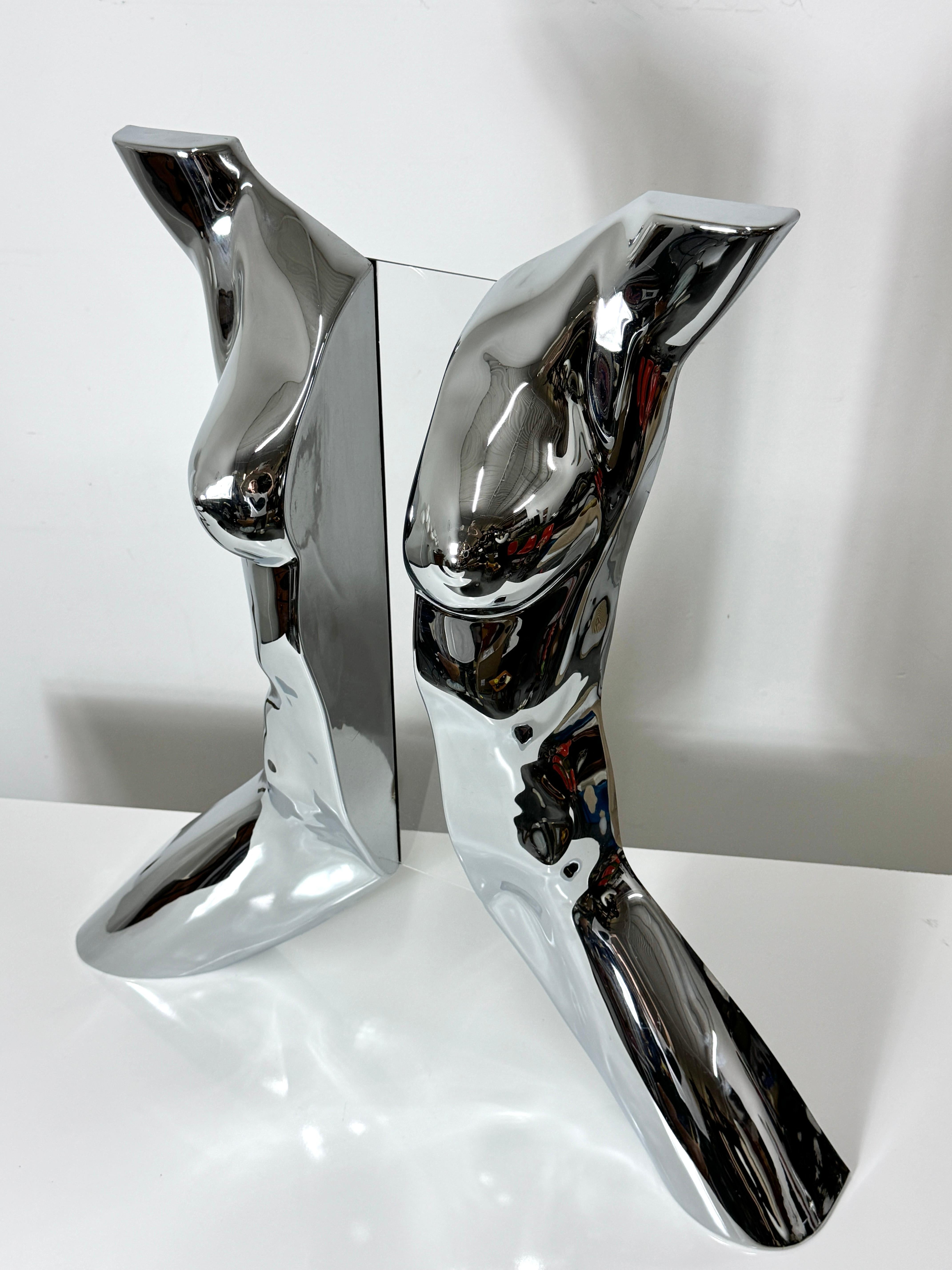 Pop Art Chrome Acrylic Nude Female Torso Wall Sculpture by Sandro Bocola 1970 1