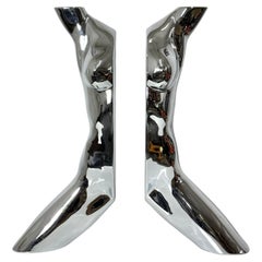 Pop Art Chrome Acrylic Nude Female Torso Wall Sculpture by Sandro Bocola 1970