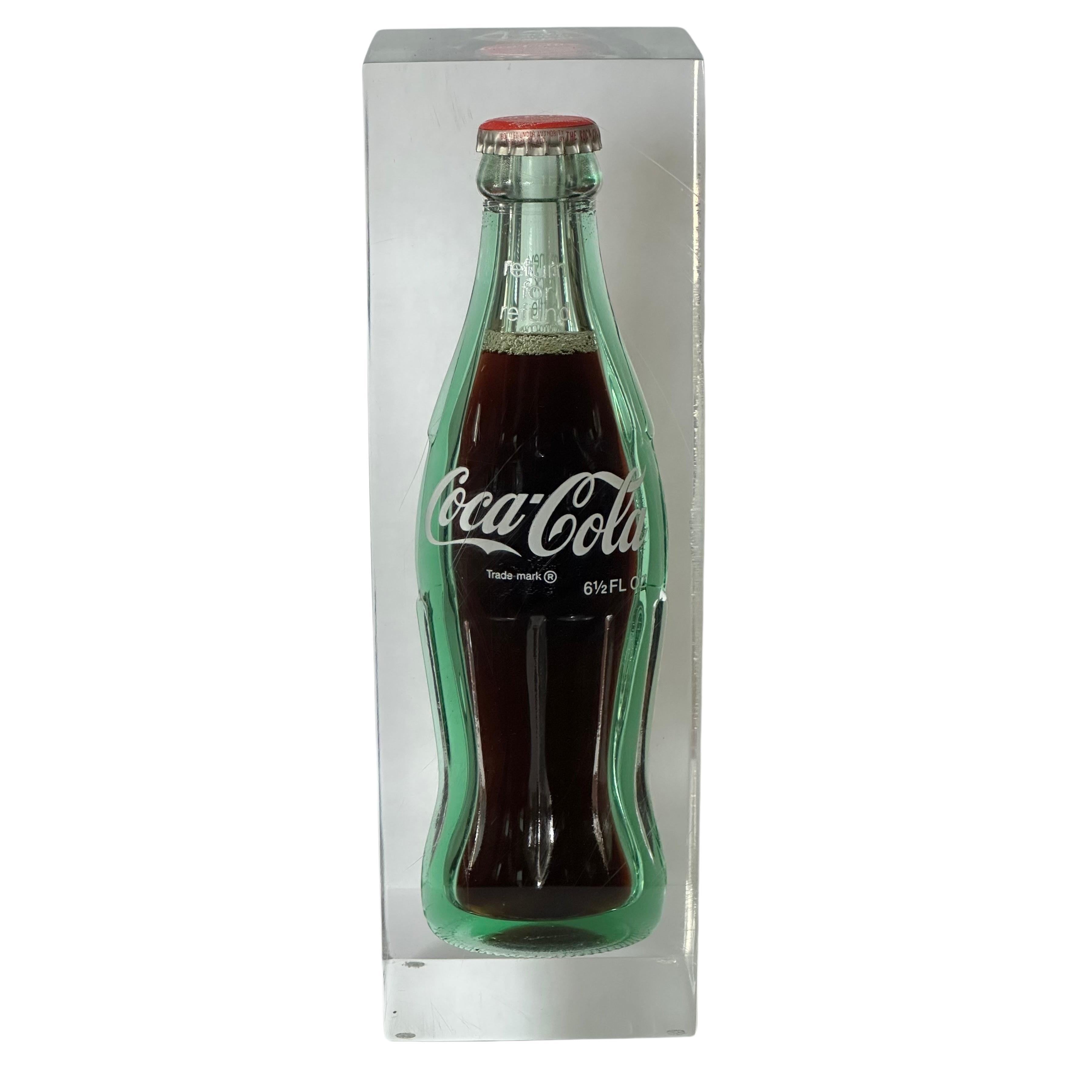 Pop Art "Coca Cola"/ Coke Bottle in Lucite Sculpture / Paperweight 