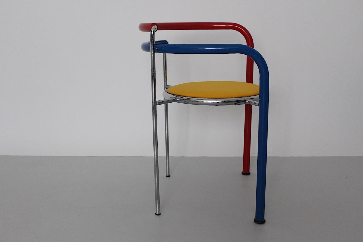 Fabric Pop Art Dining Chairs and Table Rud Thygesen Johnny Sorensen Denmark c 1989 For Sale