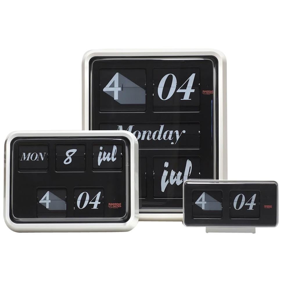 Pop Art Font Clock Set 3 Sizes - Calendar + Flip Typeface by Established & Sons 