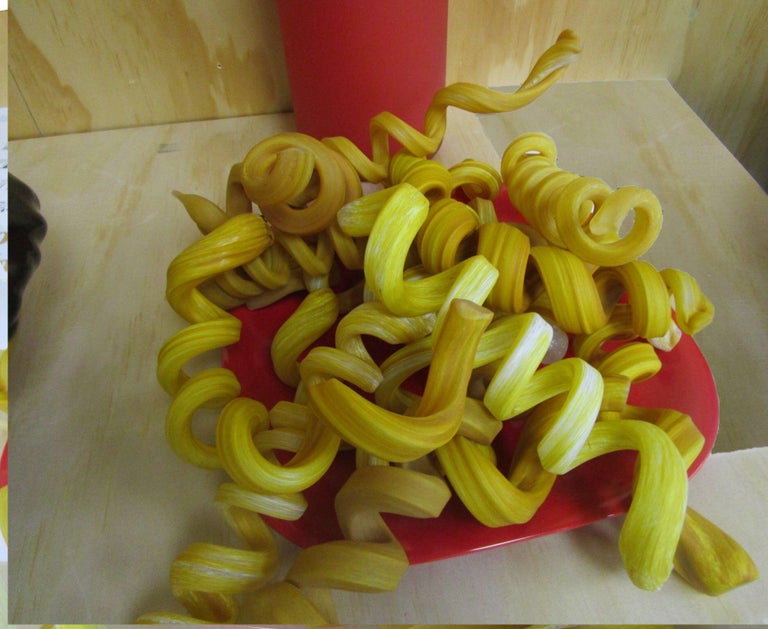 Pop Art Glass Sculpture by John Miller, Curlies, Blown Glass