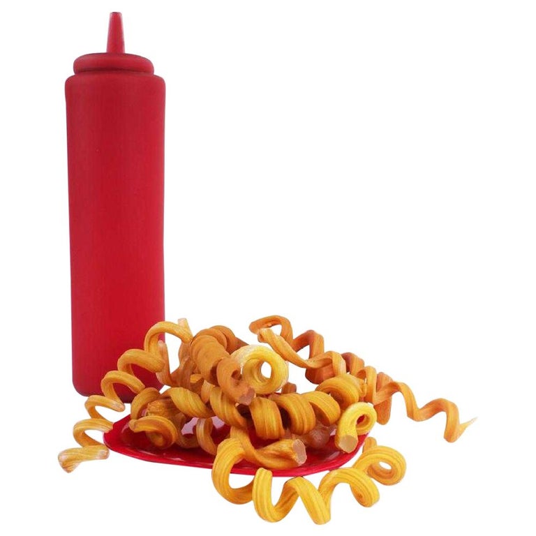 Pop Art Glass Sculpture by John Miller, Curlies, Blown Glass