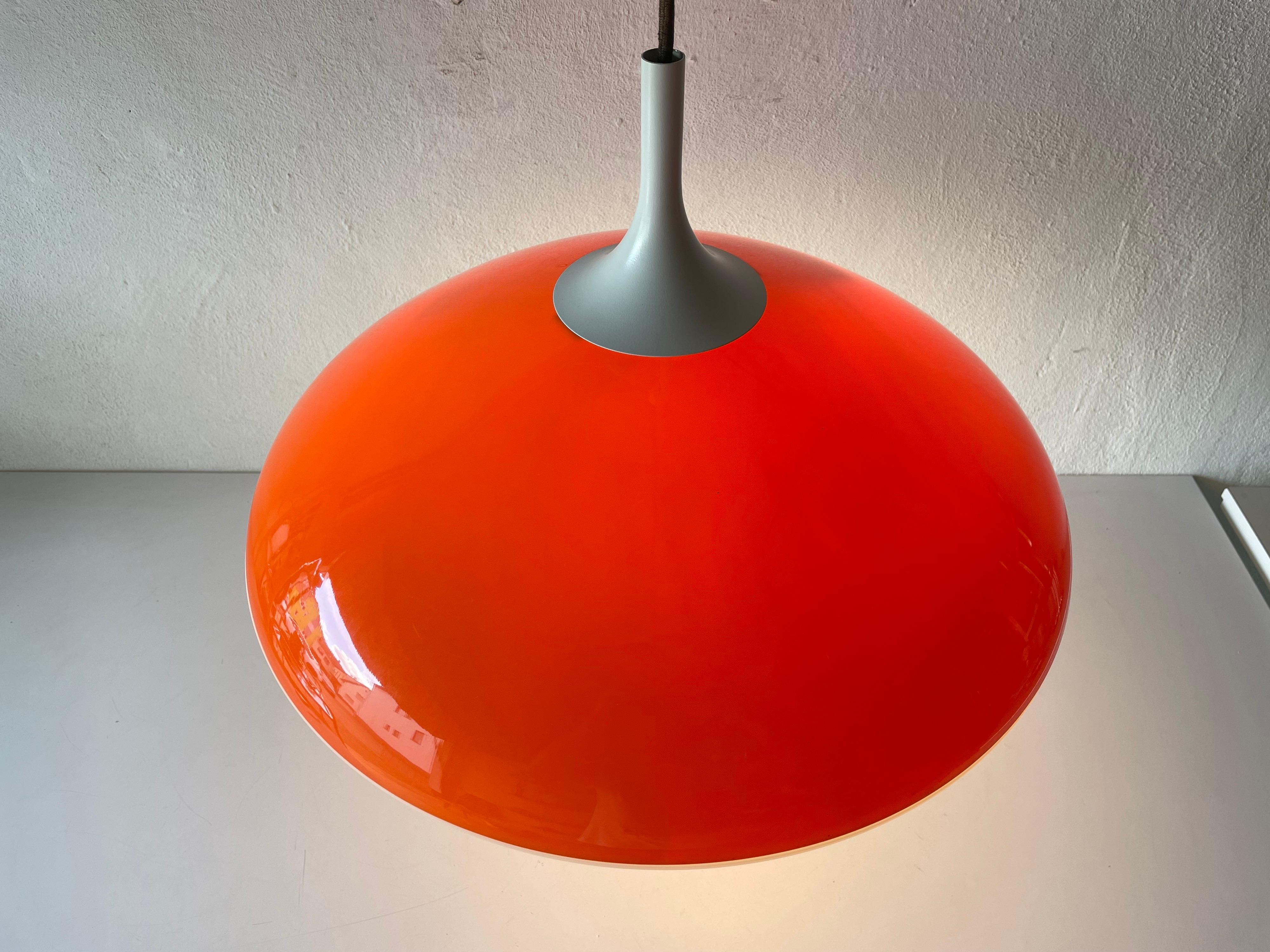 Pop Art Large Orange Ceiling Lamp by Temde, 1960s, Switzerland For Sale 1