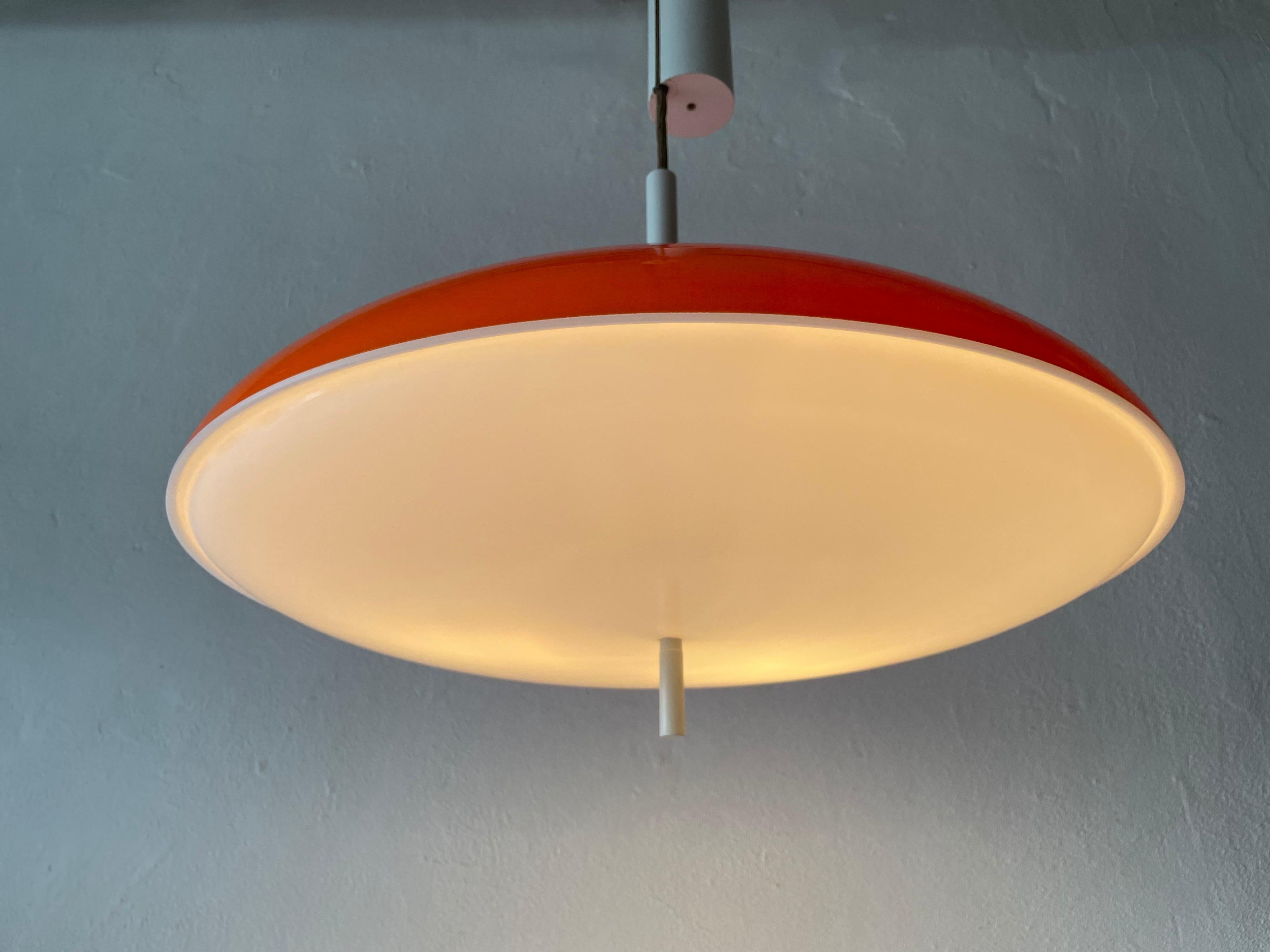 Pop Art Large Orange Ceiling Lamp by Temde, 1960s, Switzerland For Sale 2