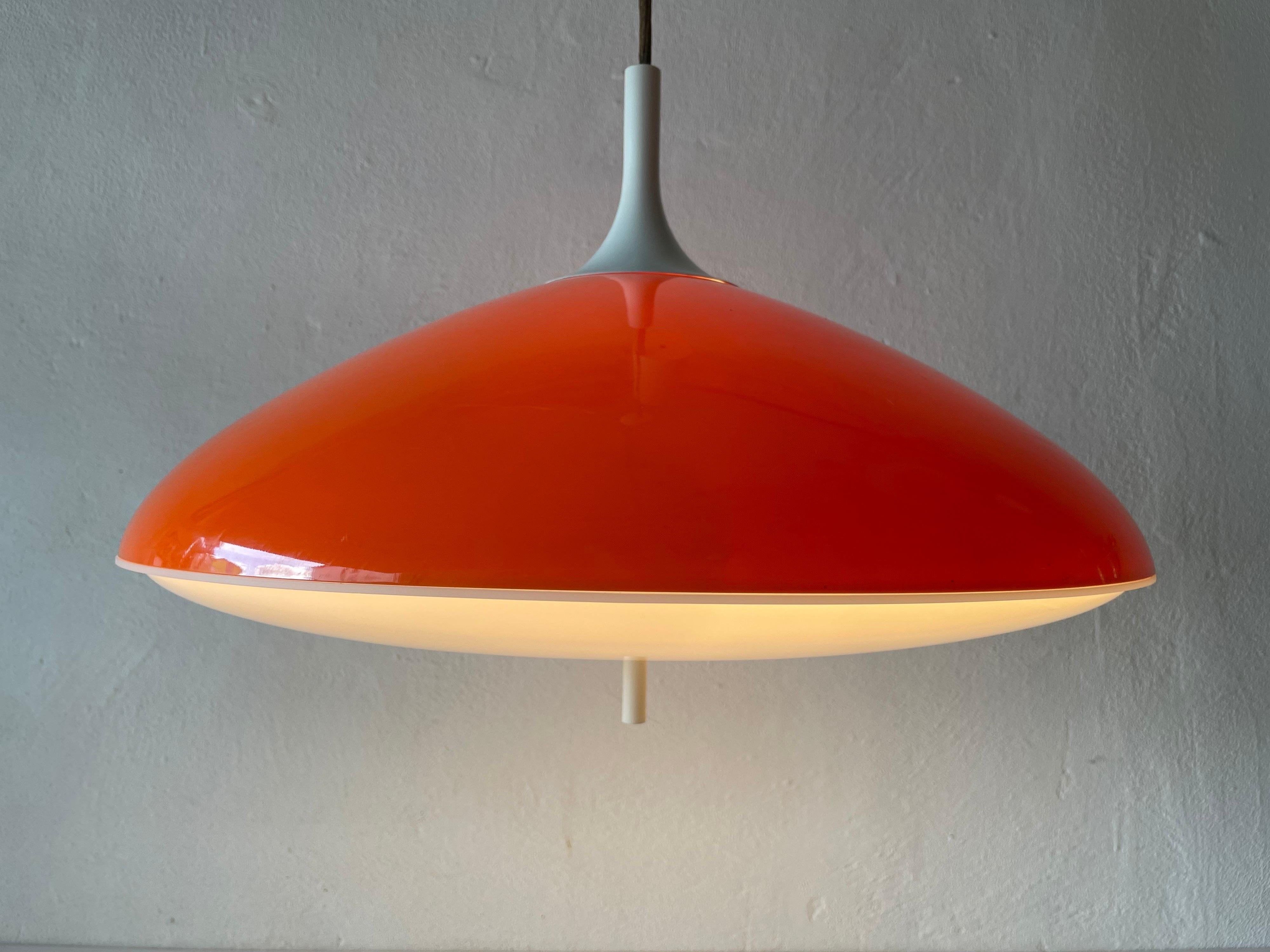 Pop Art Large Orange Ceiling Lamp by Temde, 1960s, Switzerland For Sale 3