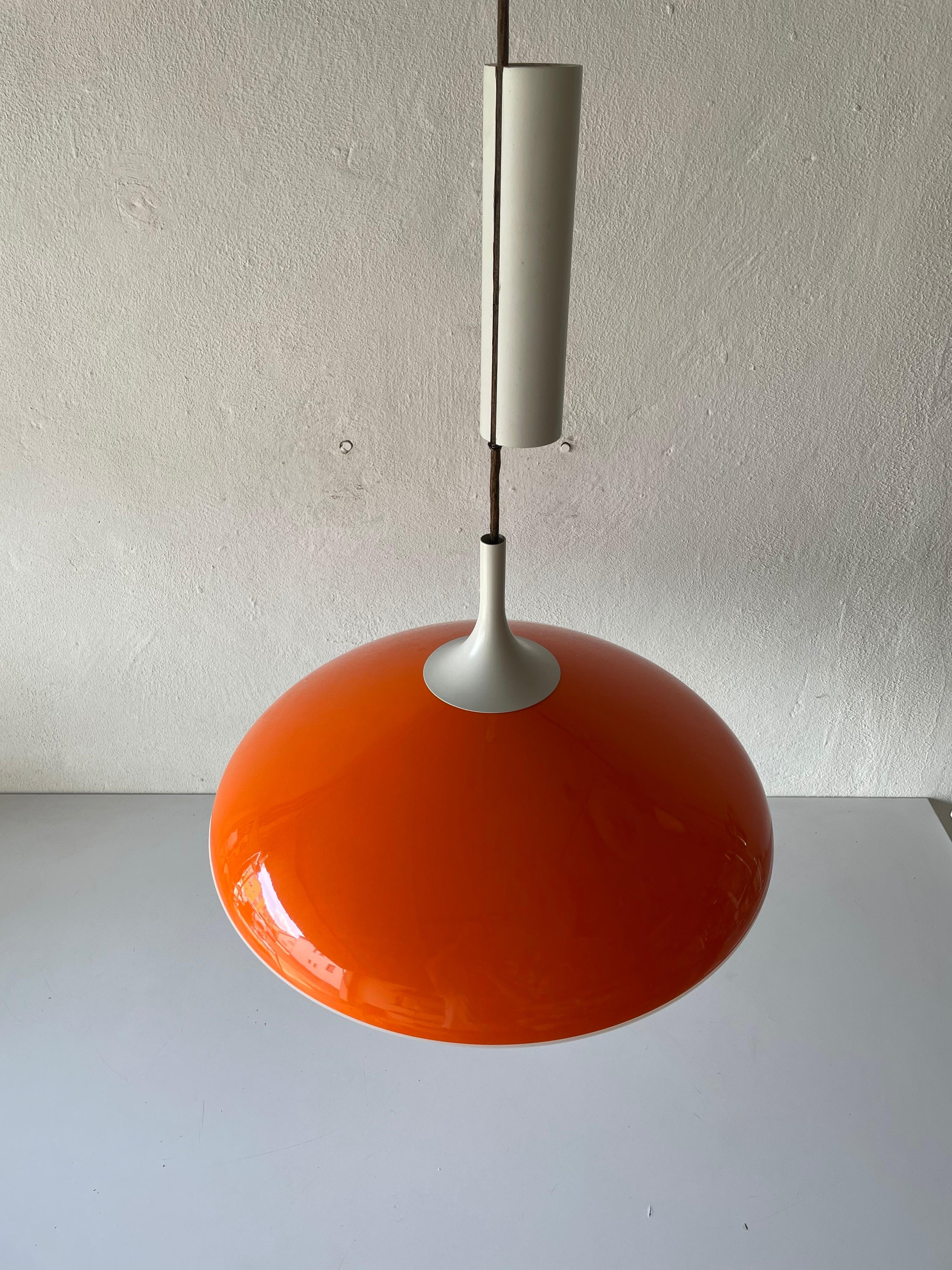 Mid-Century Modern Pop Art Large Orange Ceiling Lamp by Temde, 1960s, Switzerland For Sale