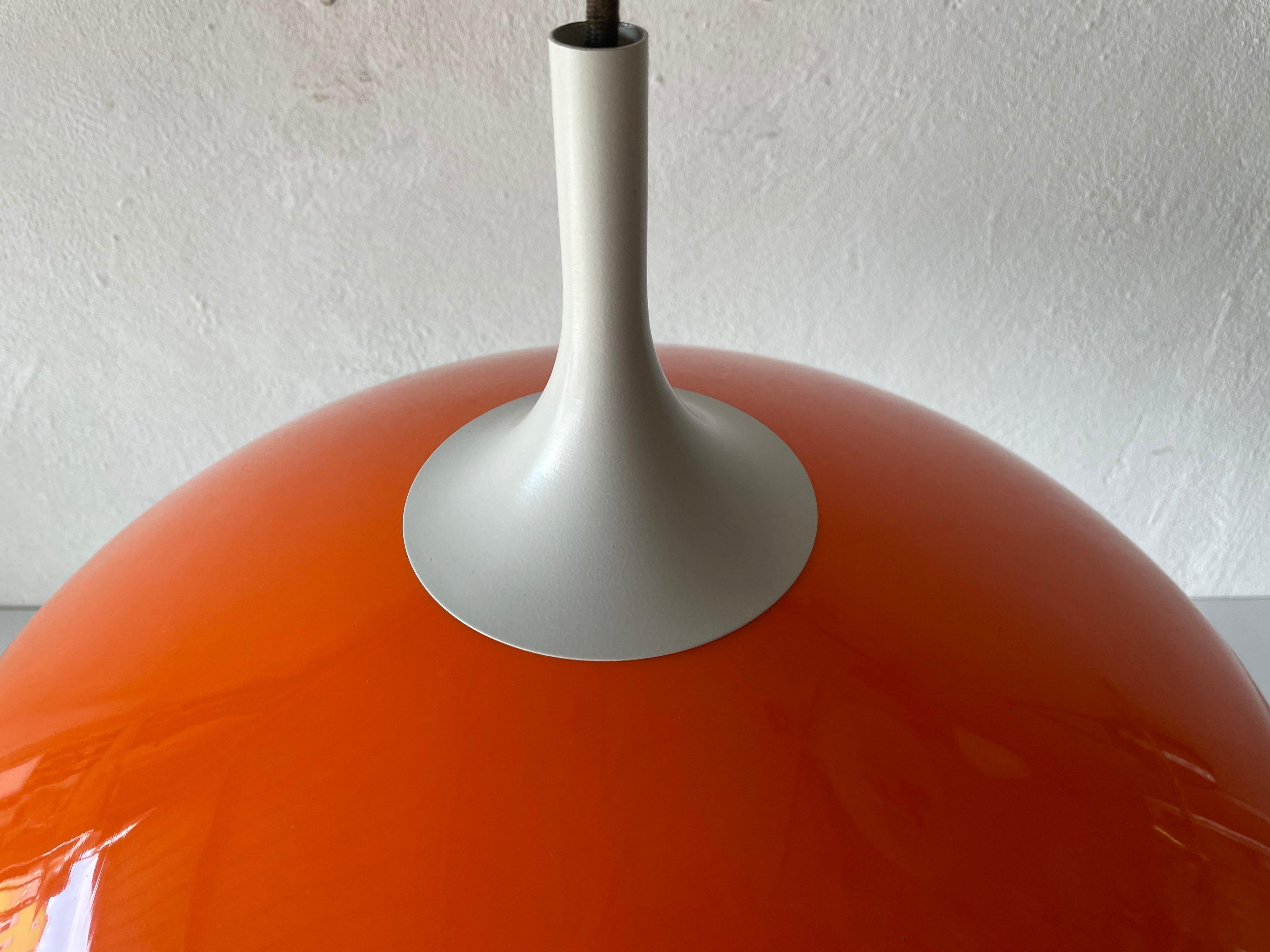 Pop Art Large Orange Ceiling Lamp by Temde, 1960s, Switzerland In Good Condition For Sale In Hagenbach, DE