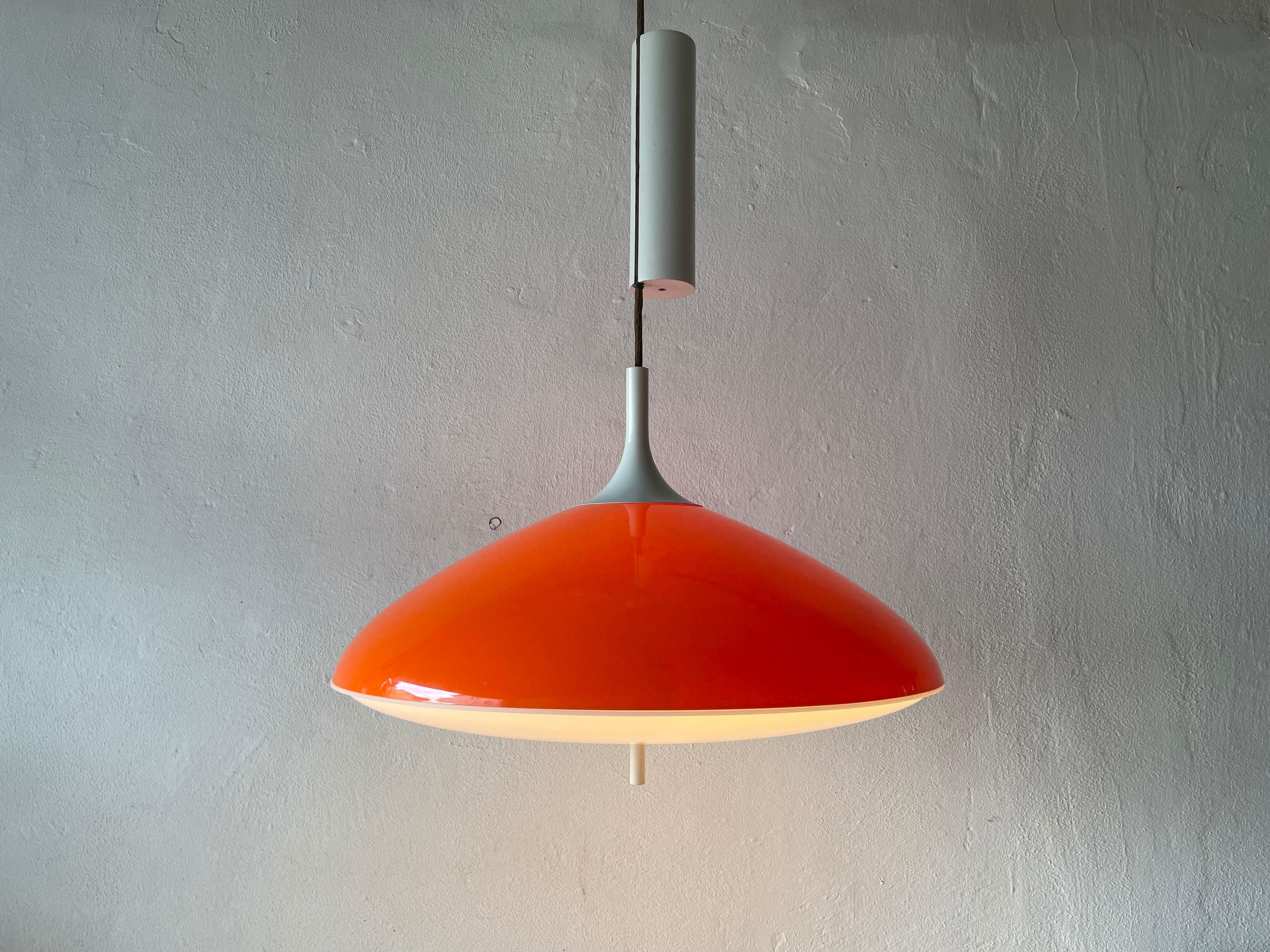 Mid-20th Century Pop Art Large Orange Ceiling Lamp by Temde, 1960s, Switzerland For Sale