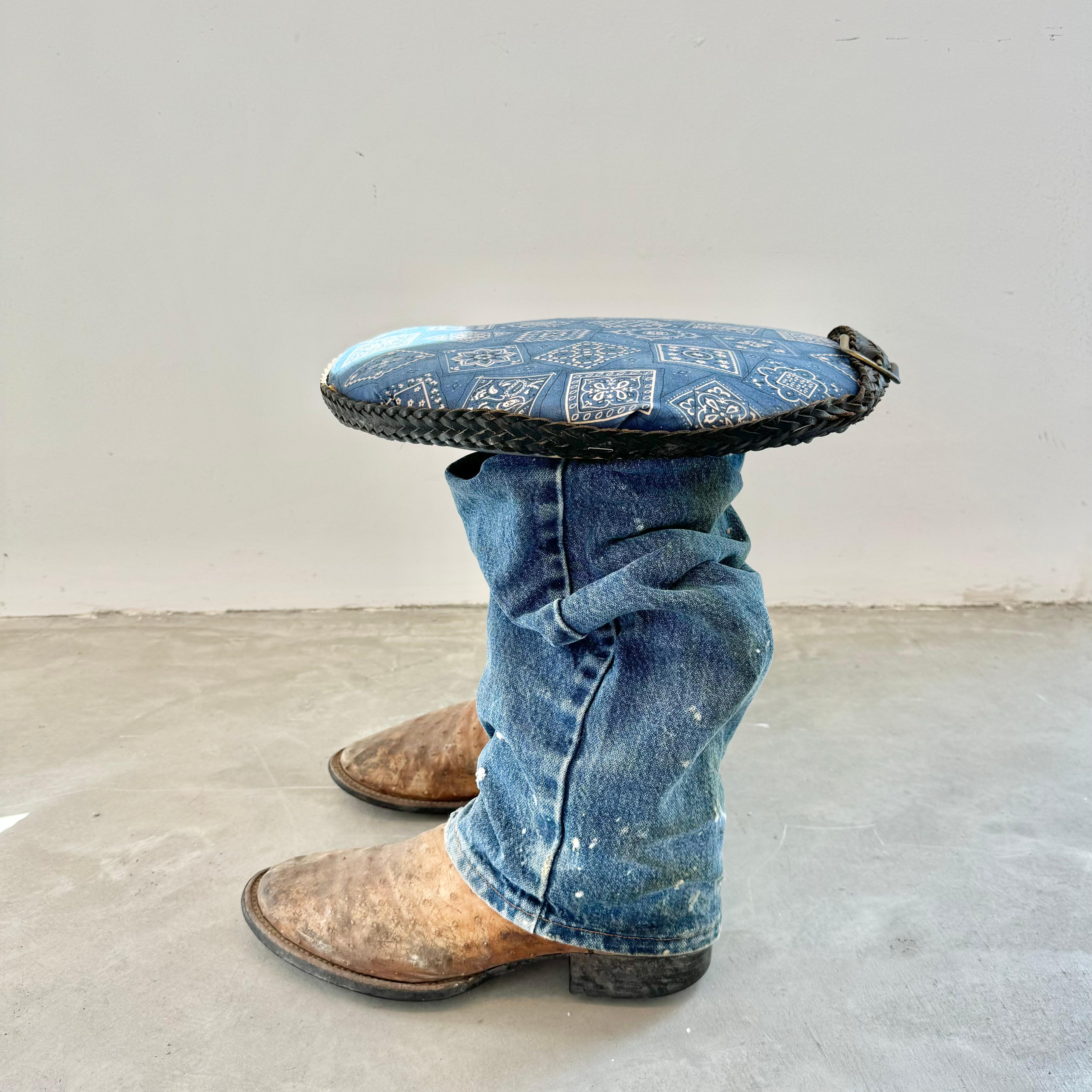 Late 20th Century Pop-Art Legs with Cowboy Boots Stool, 1990s USA