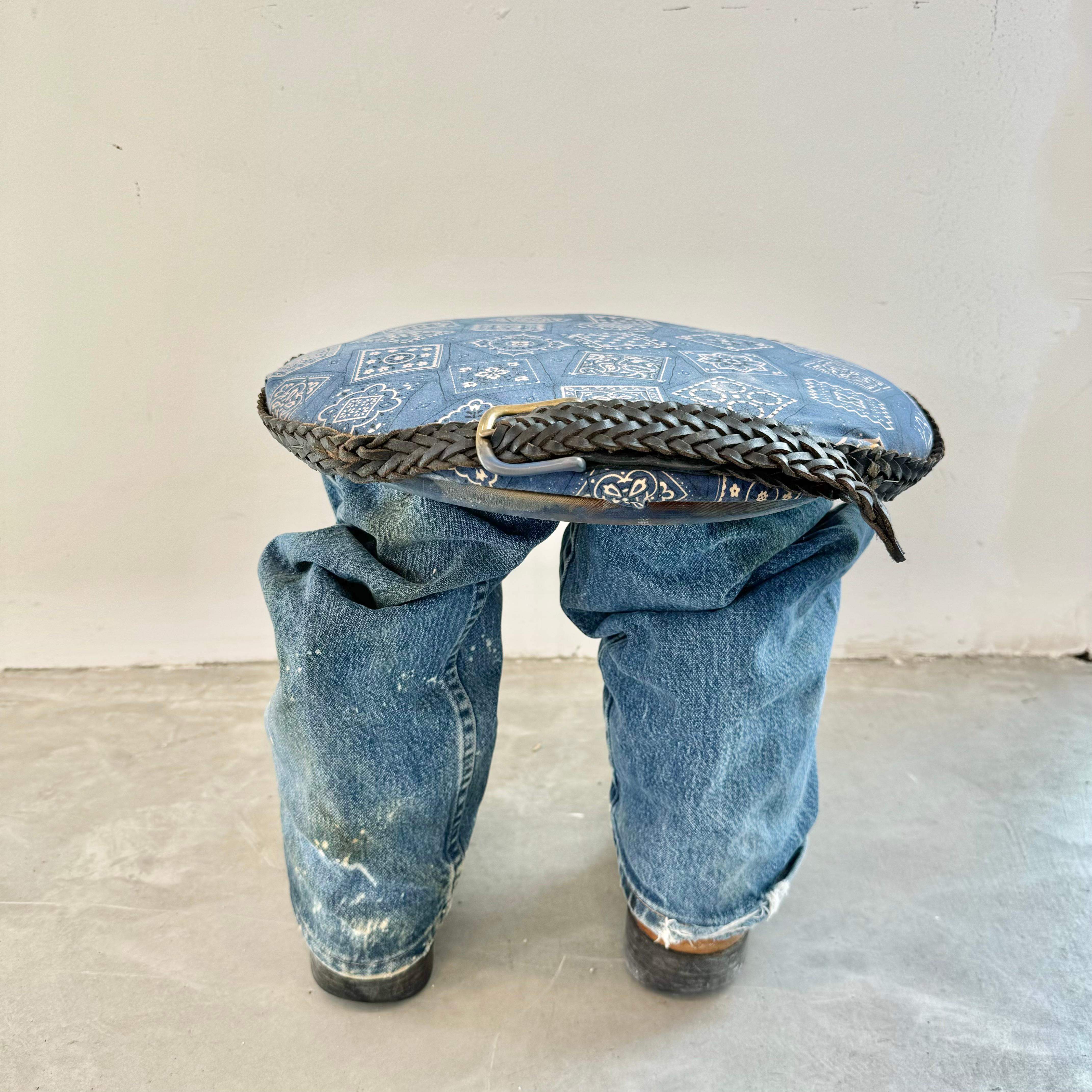 Pop-Art Legs with Cowboy Boots Stool, 1990s USA 1
